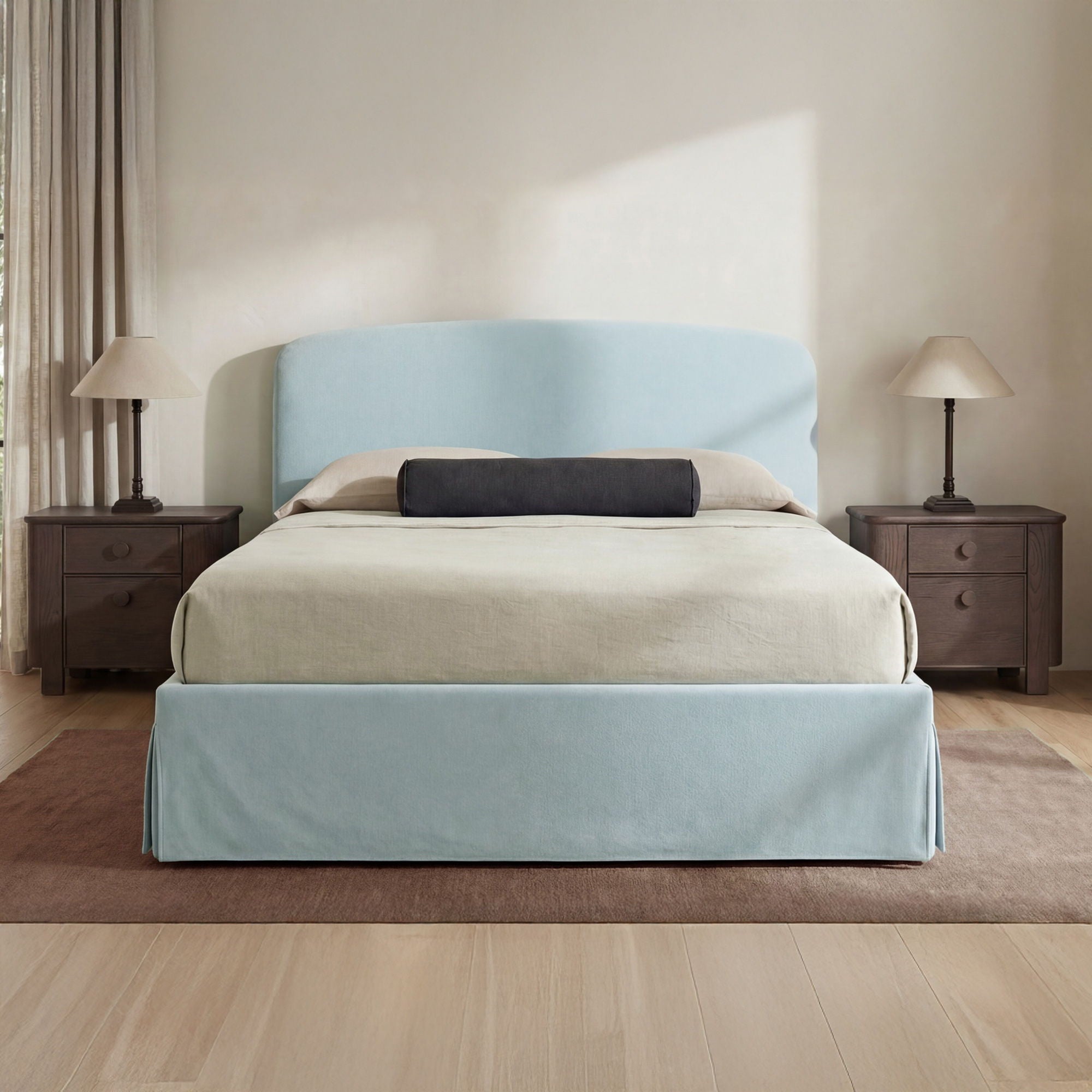 Joan – King Storage Bed – Light Blue