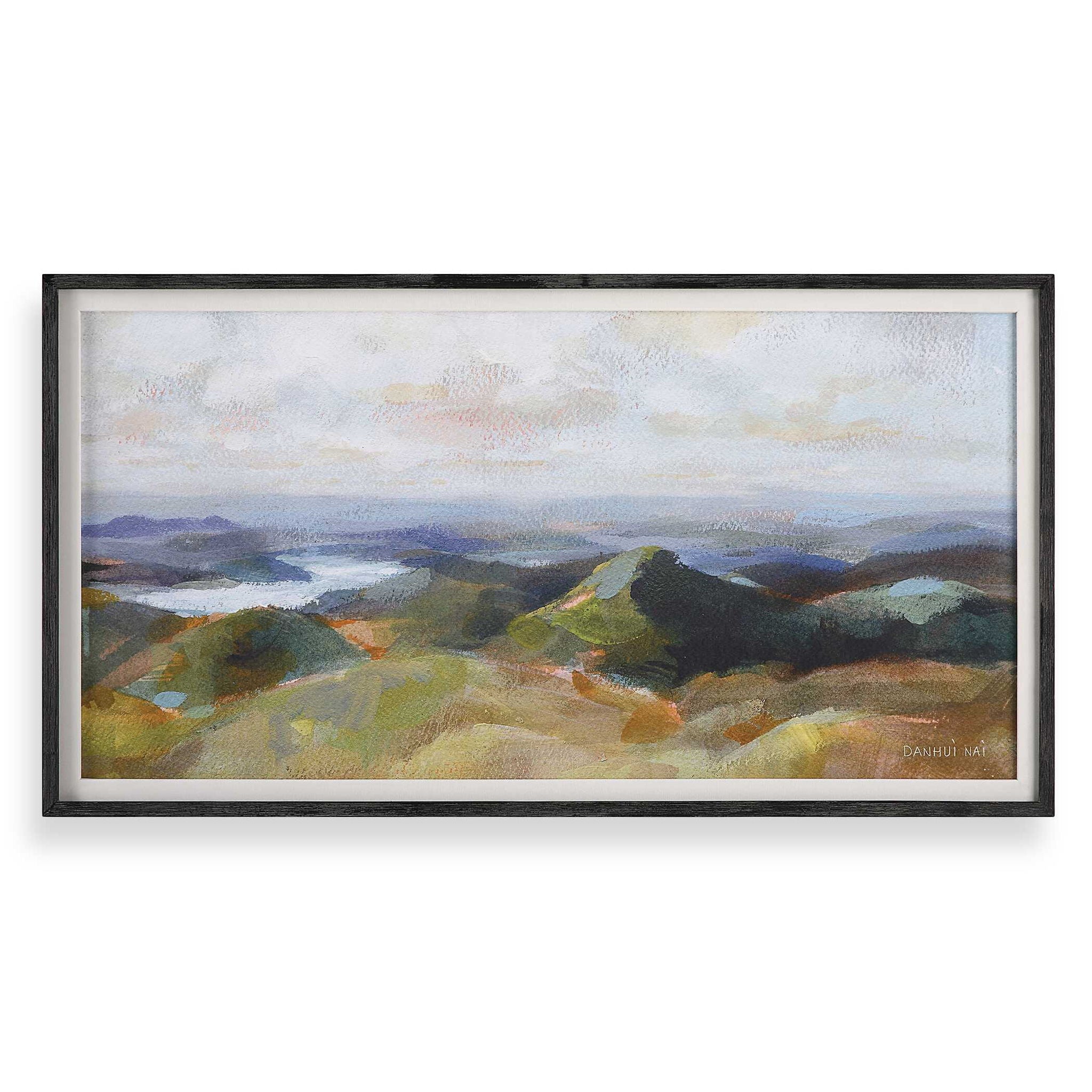 Above – The Lakes Framed Landscape Print – Gray