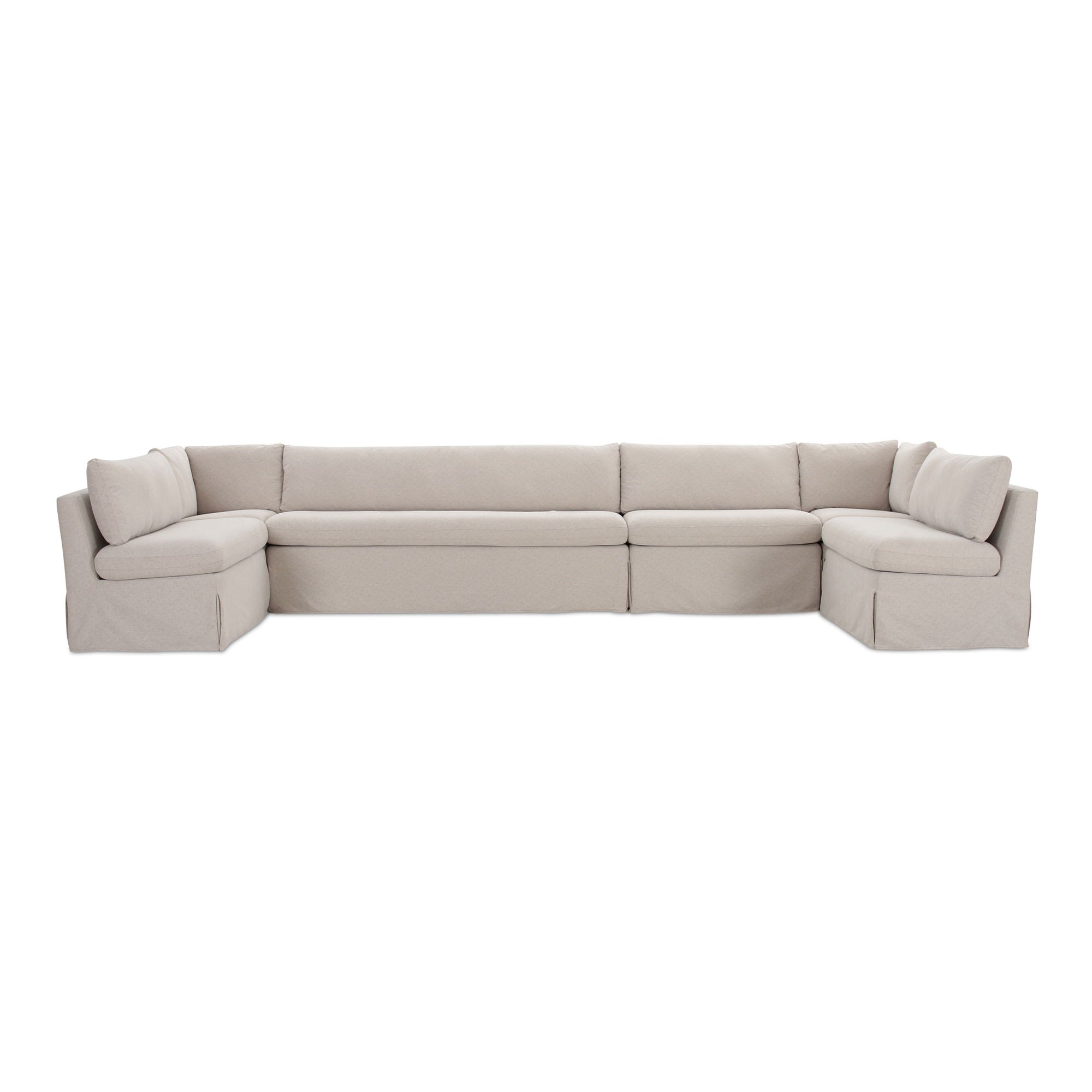 Fable - Slipcover Dining Banquette U-Shape Sectional - Beige - Image 1