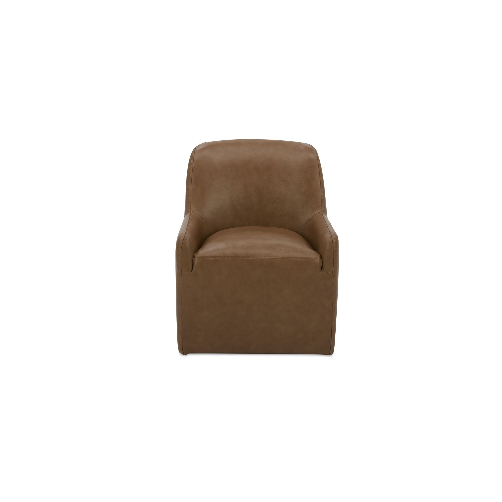 Maisie – Rolling Dining Chair Leather – Tan