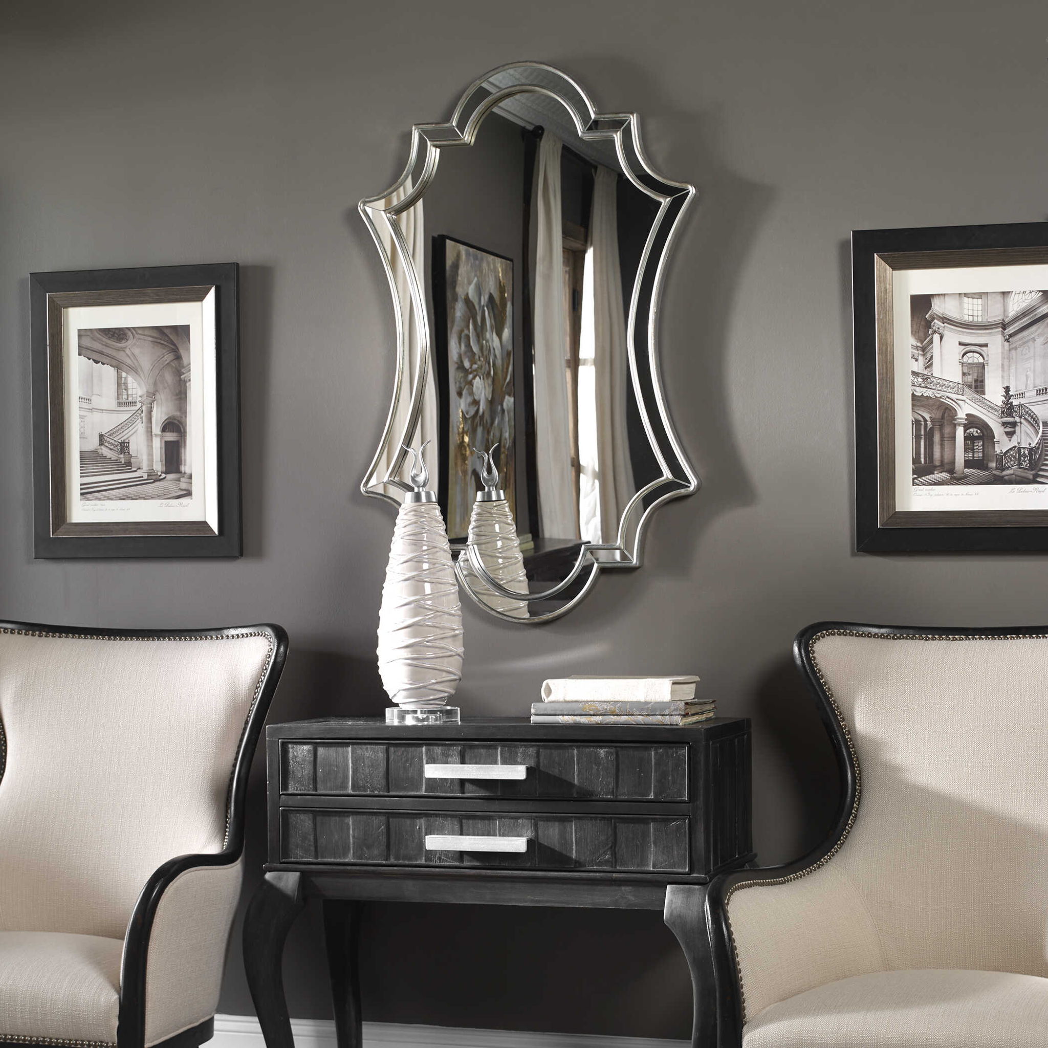 Elara - Wall Mirror - Antiqued Silver - Image 3
