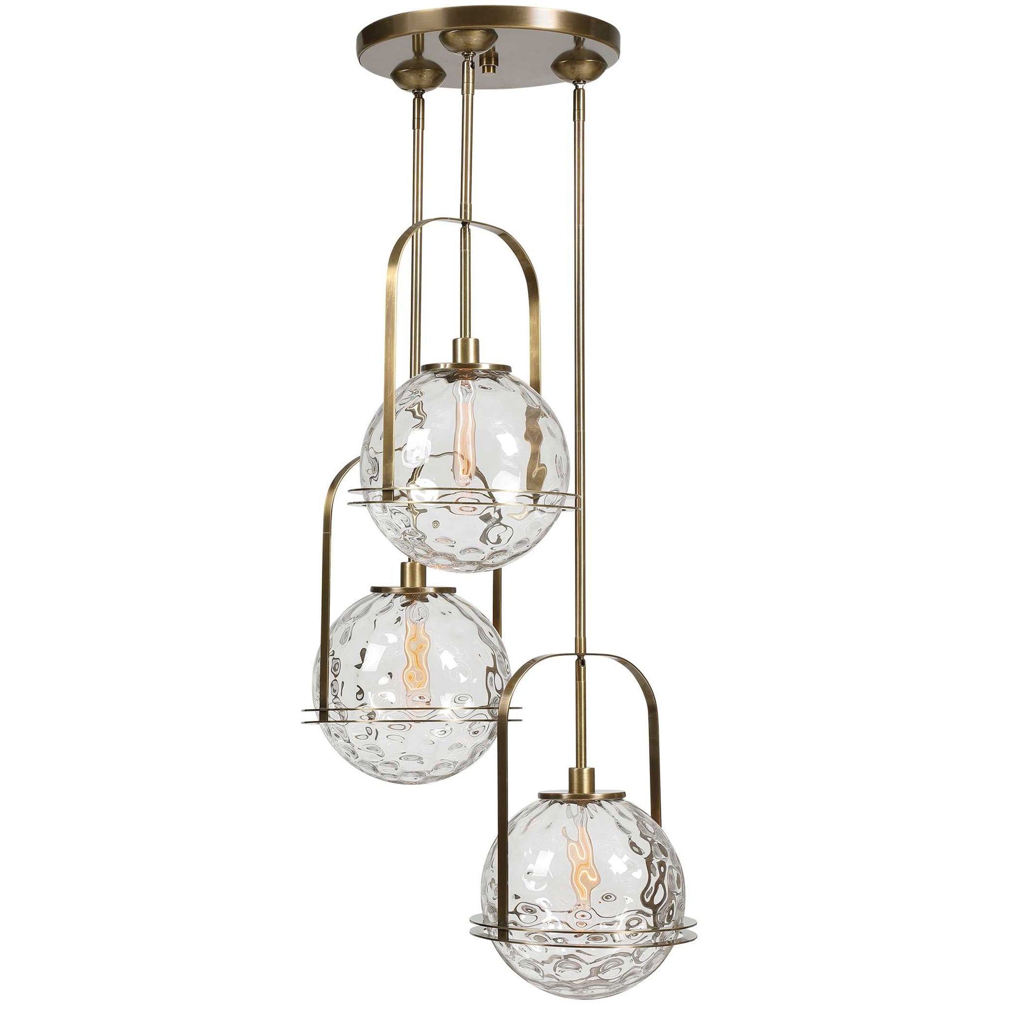 Mimas – 3 Light Cluster Pendant – Gold