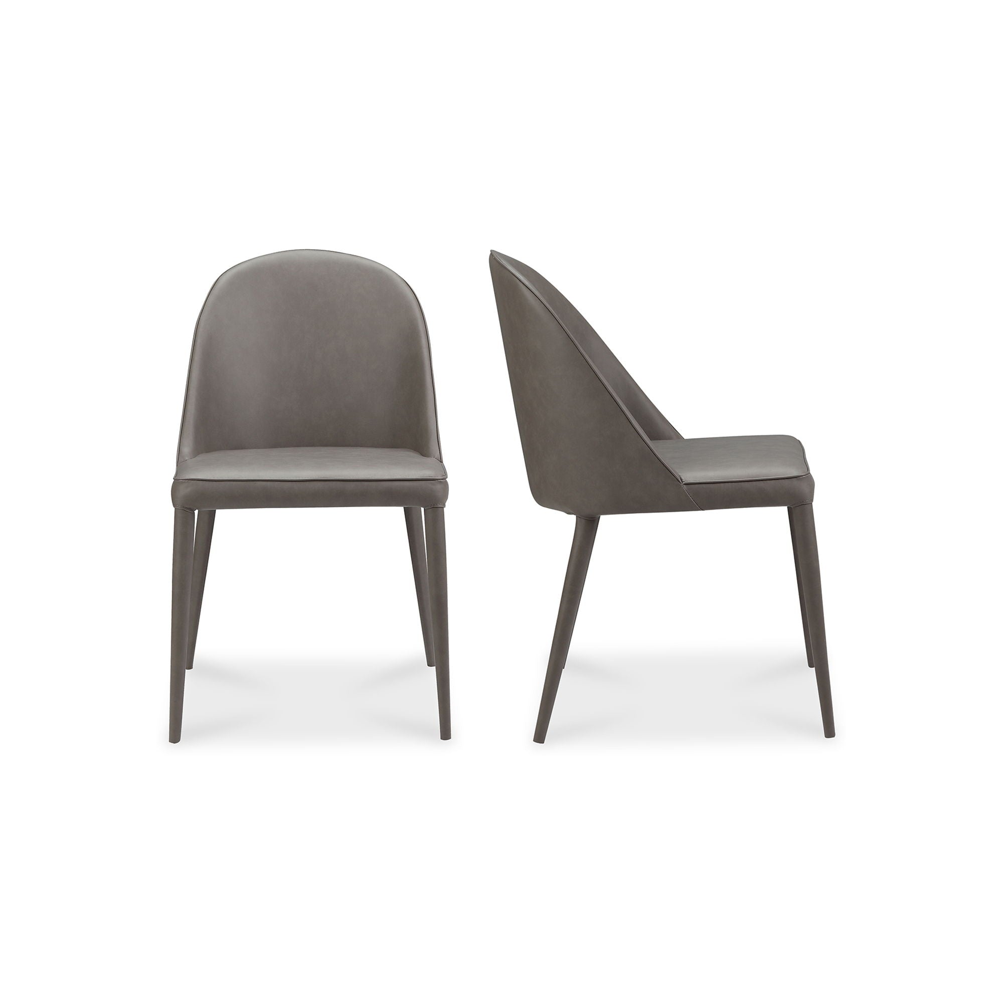Burton - Vegan Leather Dining Chair (Set of 2) - Gray - Image 1