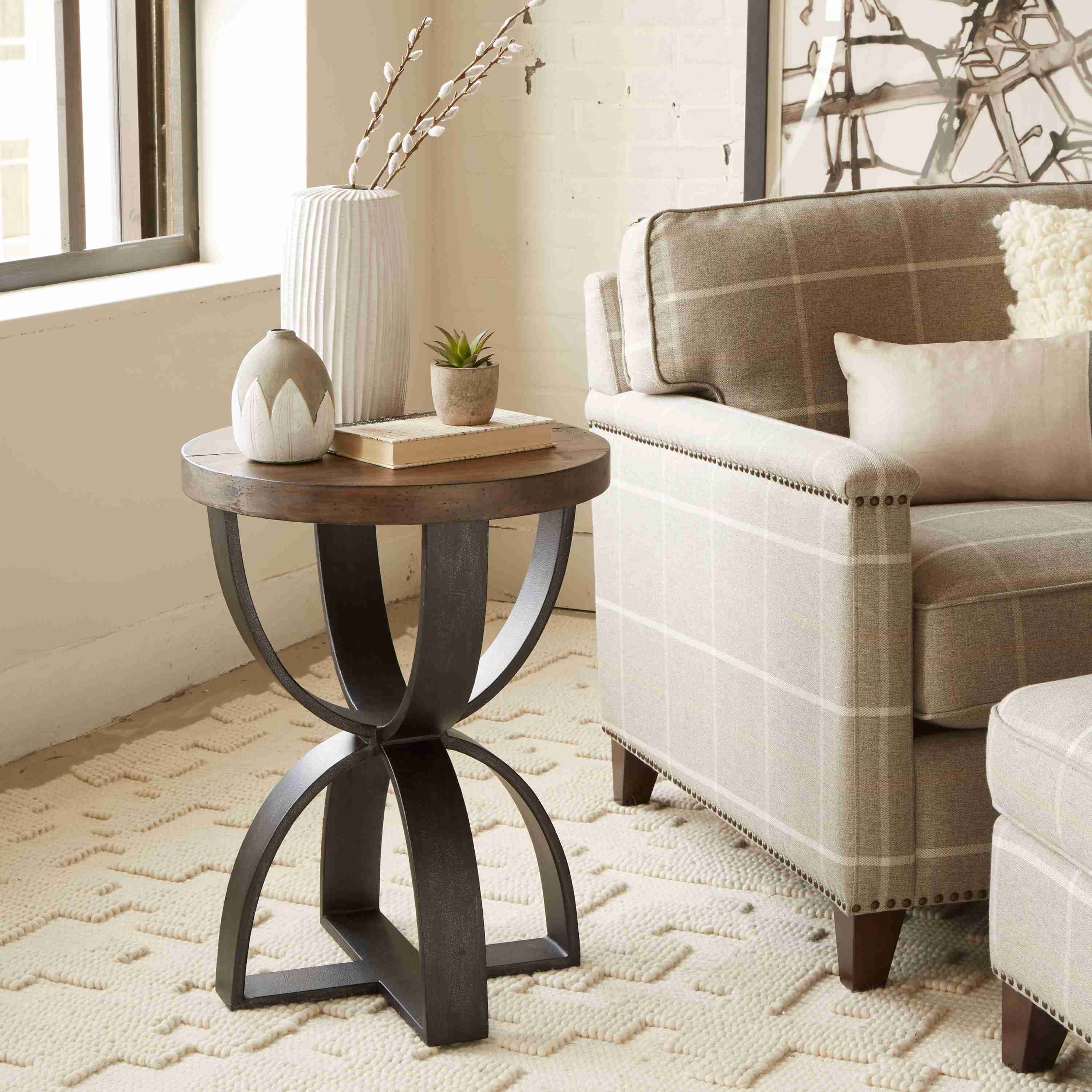 Bowden - Round Accent Table - Rustic Honey - Image 2