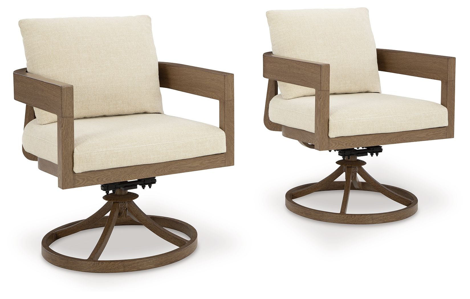 Serene Bay - Swivel Chair With Cushion (Set of 2) - Dark Brown / White - Image 1