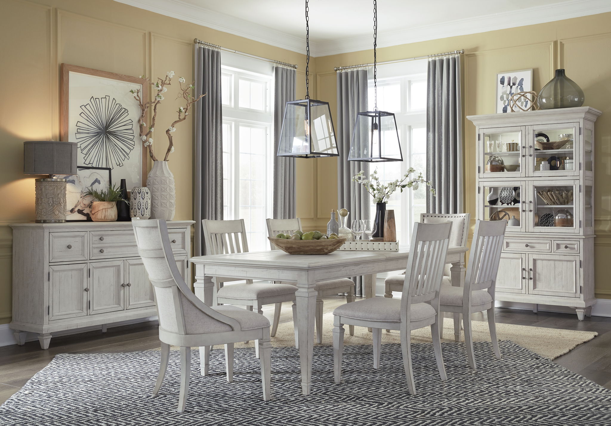 Newport - Dining Arm Chair With Upholstered Seat & Back (Set of 2) - Alabaster - Image 3