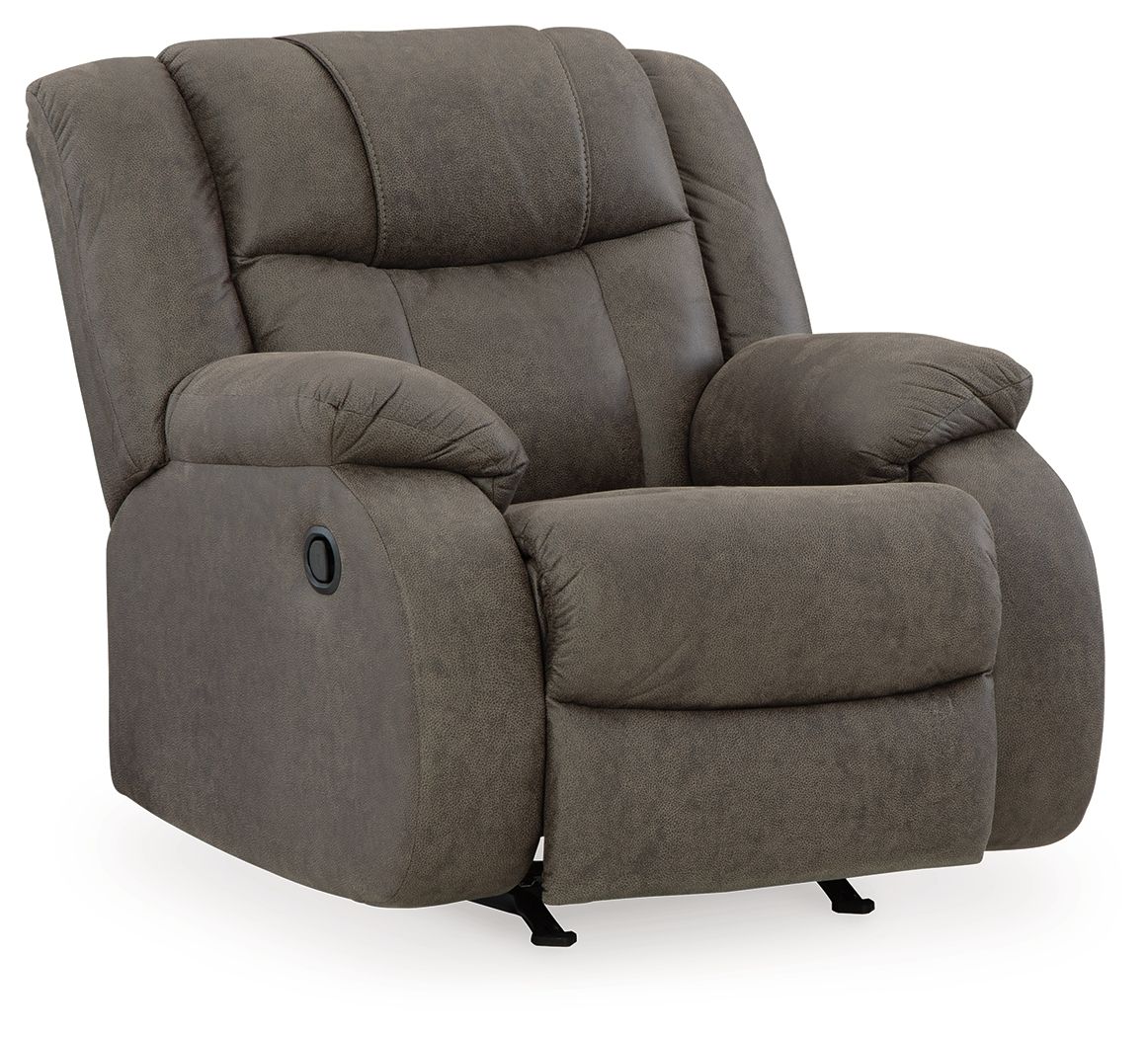 First Base – Rocker Recliner – Faux Leather – Gunmetal