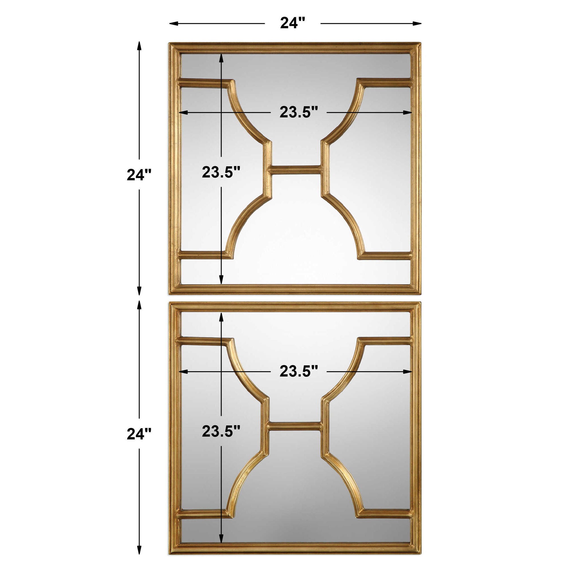 Misa - Square Mirrors (Set of 2) - Gold - Image 3