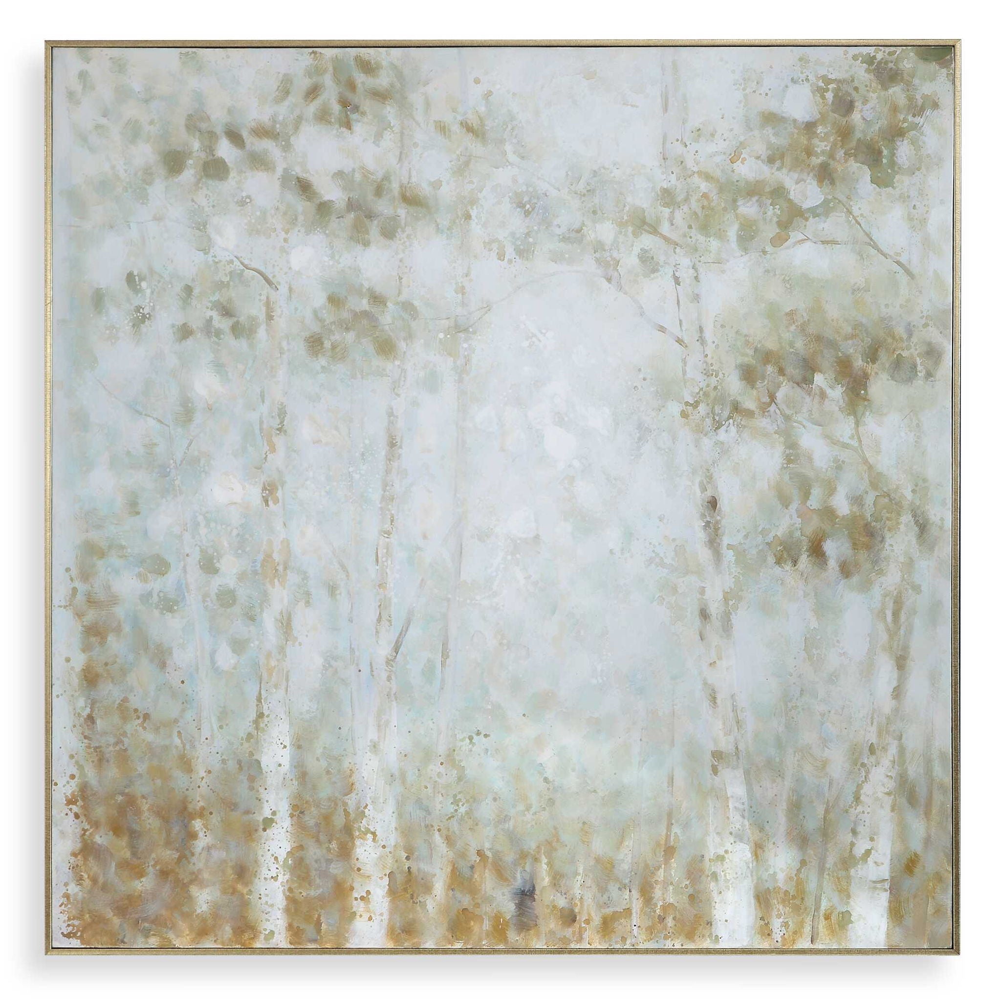 Cotton Woods – Hand Painted Canvas – Light Blue