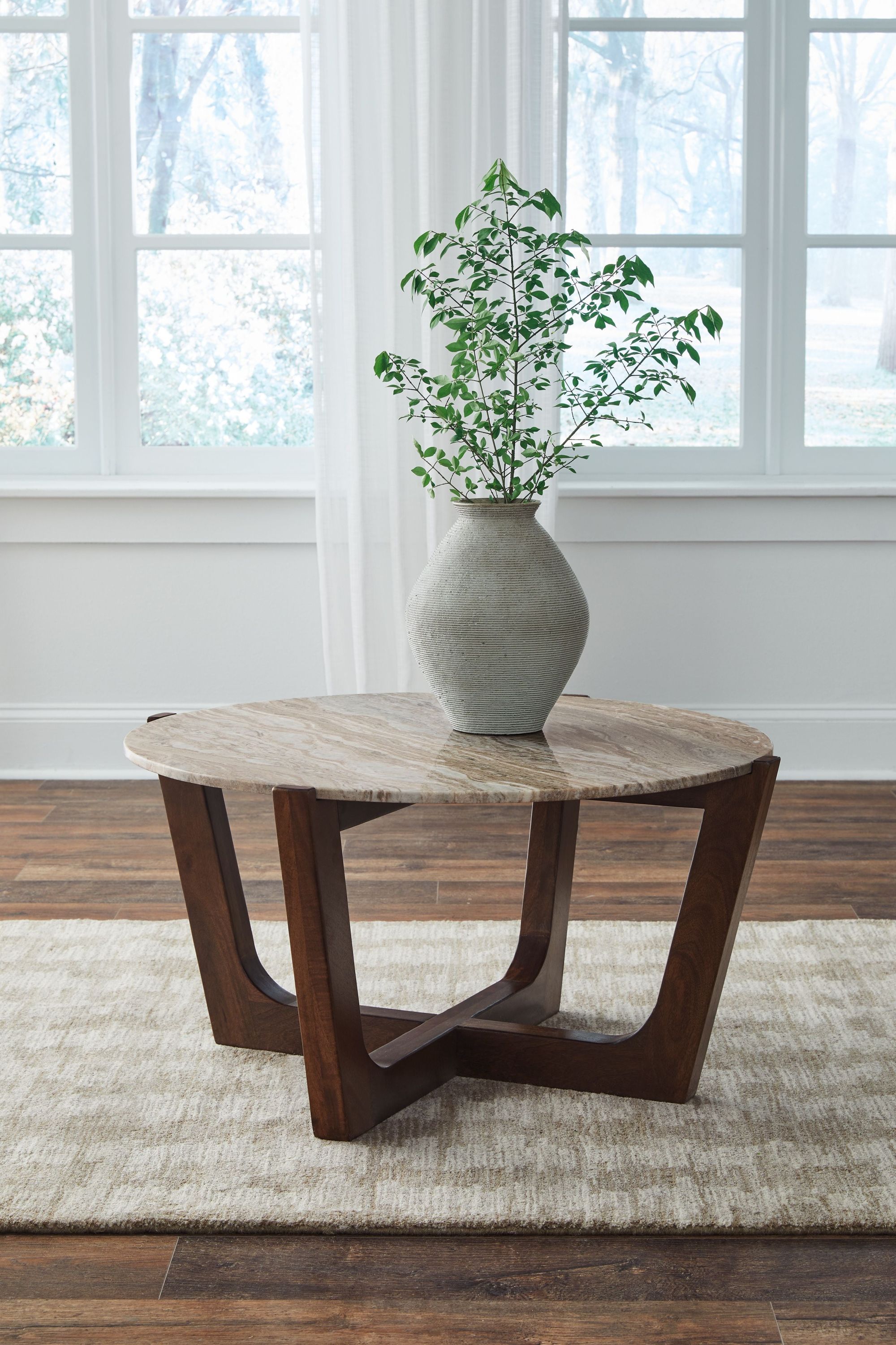 Tanidore - Round Cocktail Table - Warm Brown - Image 3