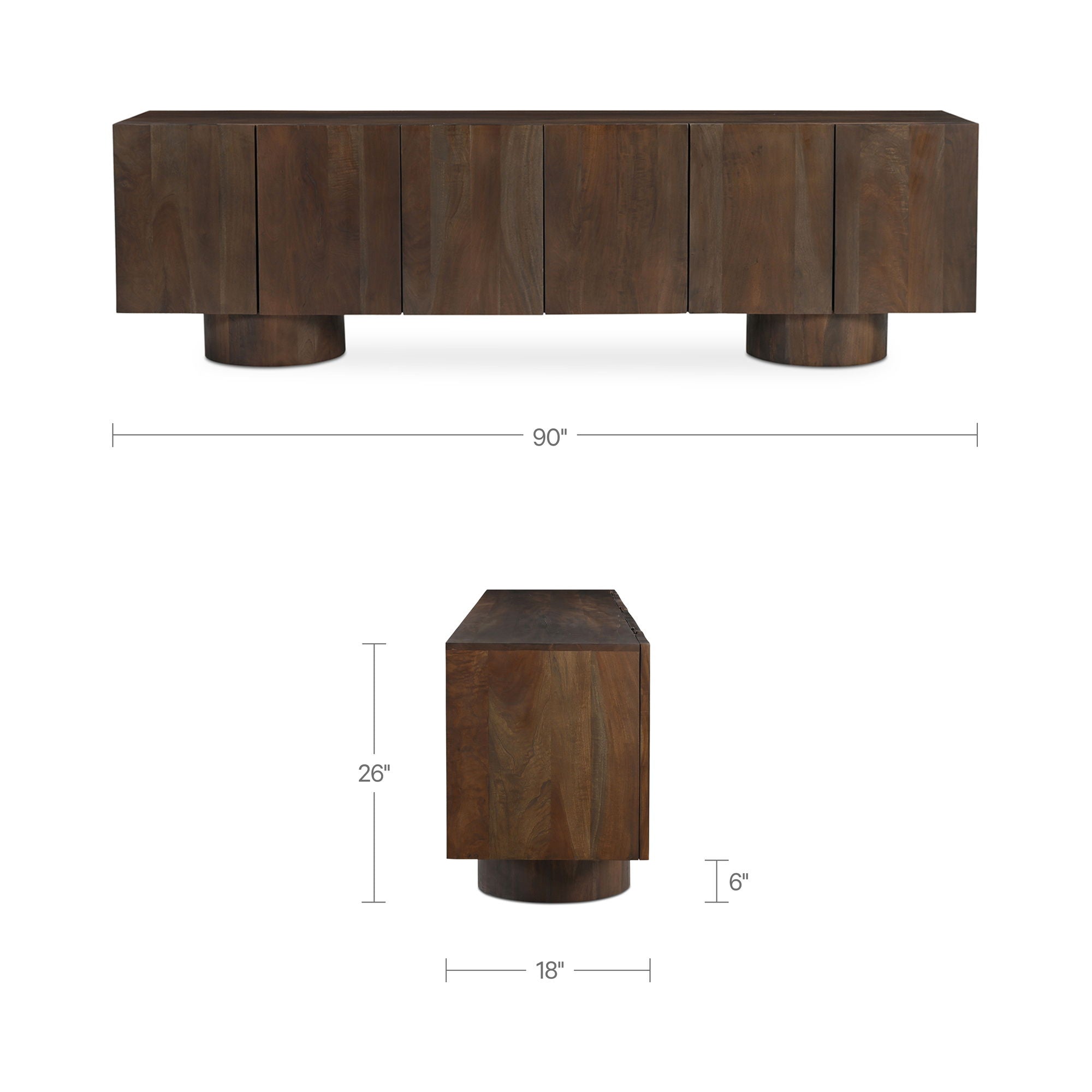 Hadley - Media Unit - Warm Brown - Image 2