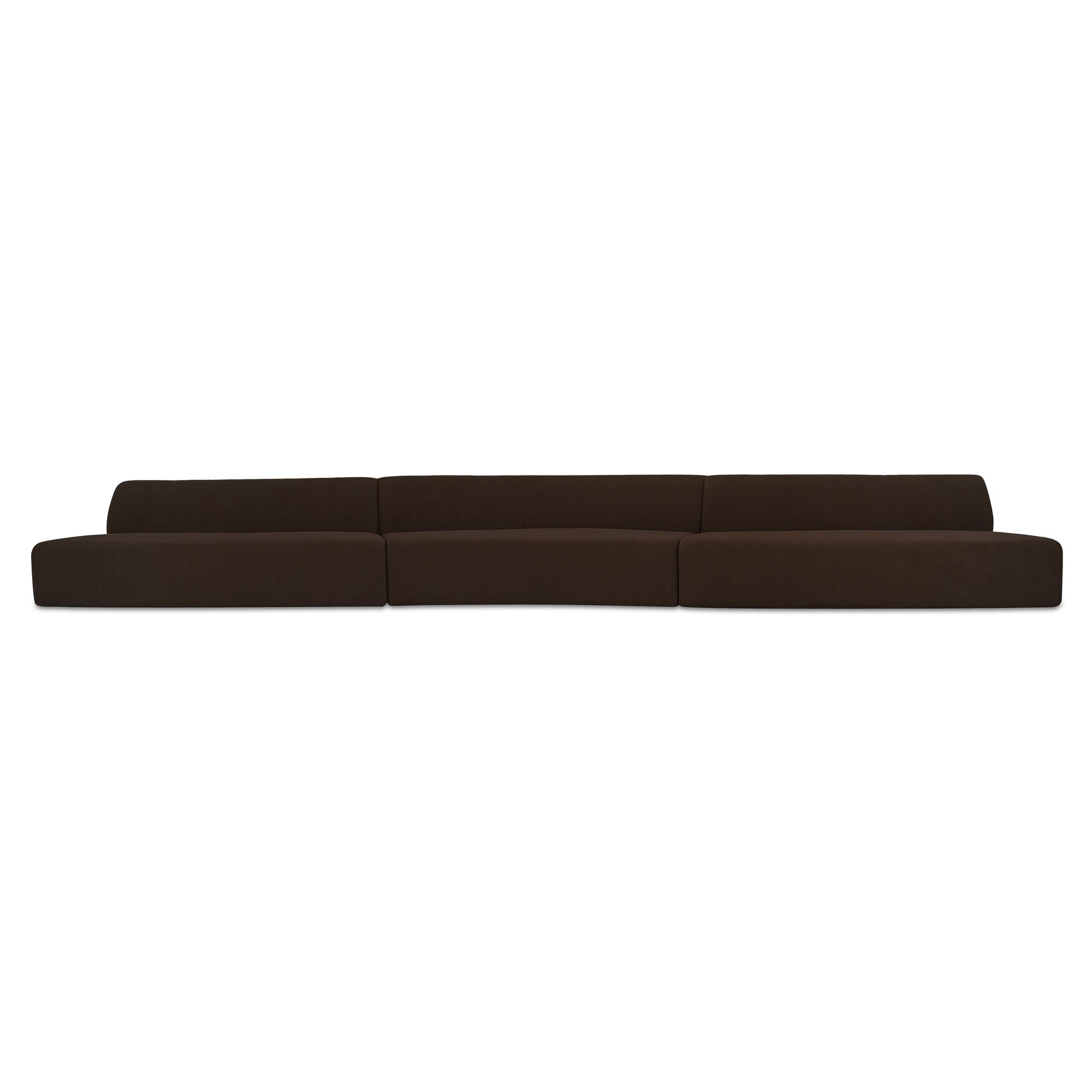 Naomi - 3 Piece Wave Modular Sectional - Dark Brown - Image 1