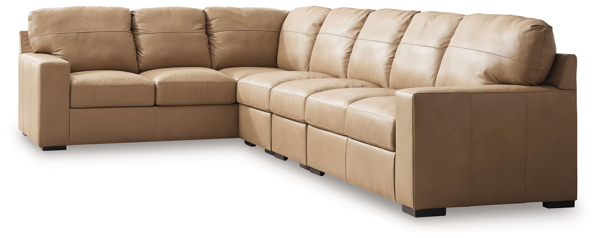 Bandon - 4-Piece Sectional With Raf Loveseat - Leather Match - Toffee - Image 1