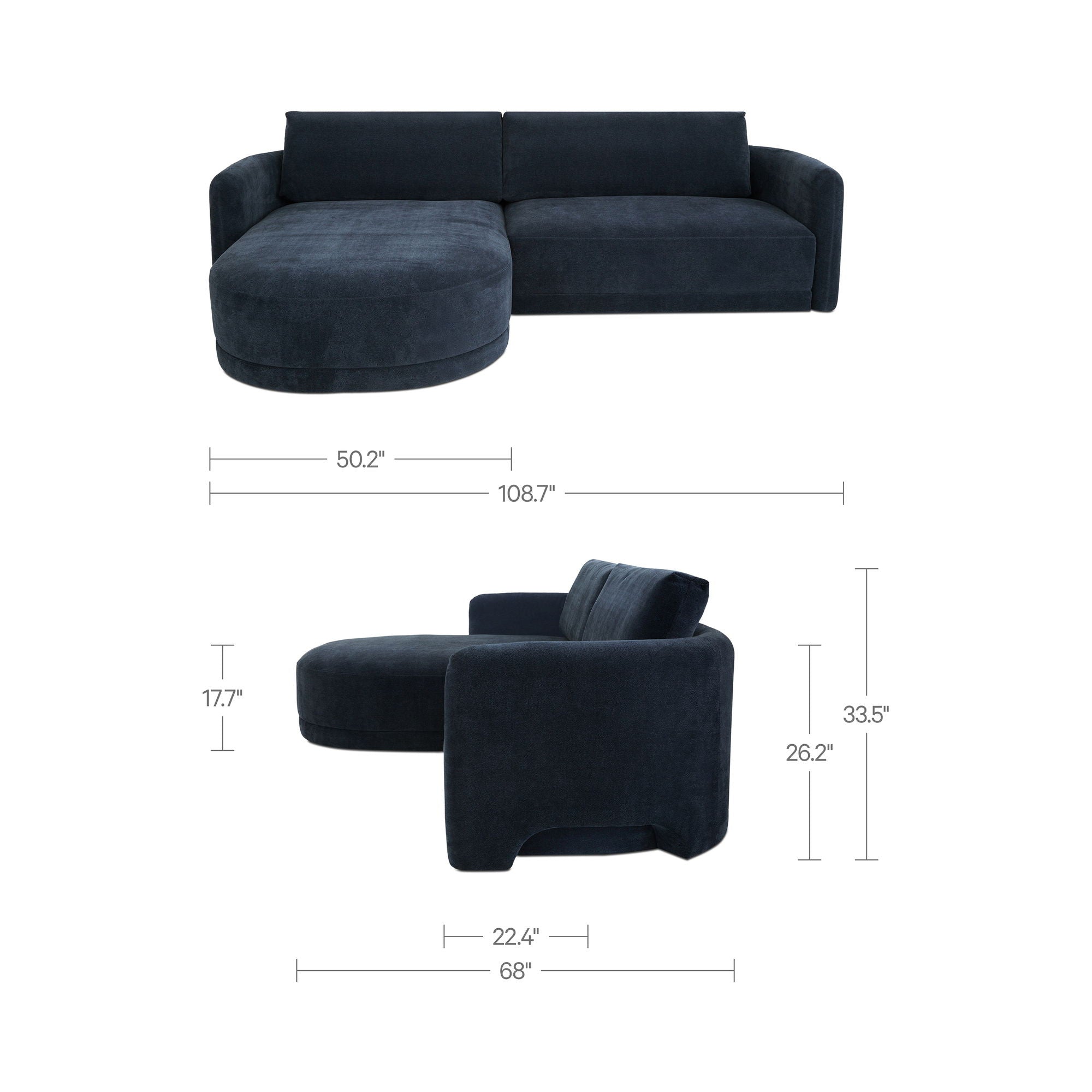 Emmy - Sectional Left - Dark Blue - Image 2