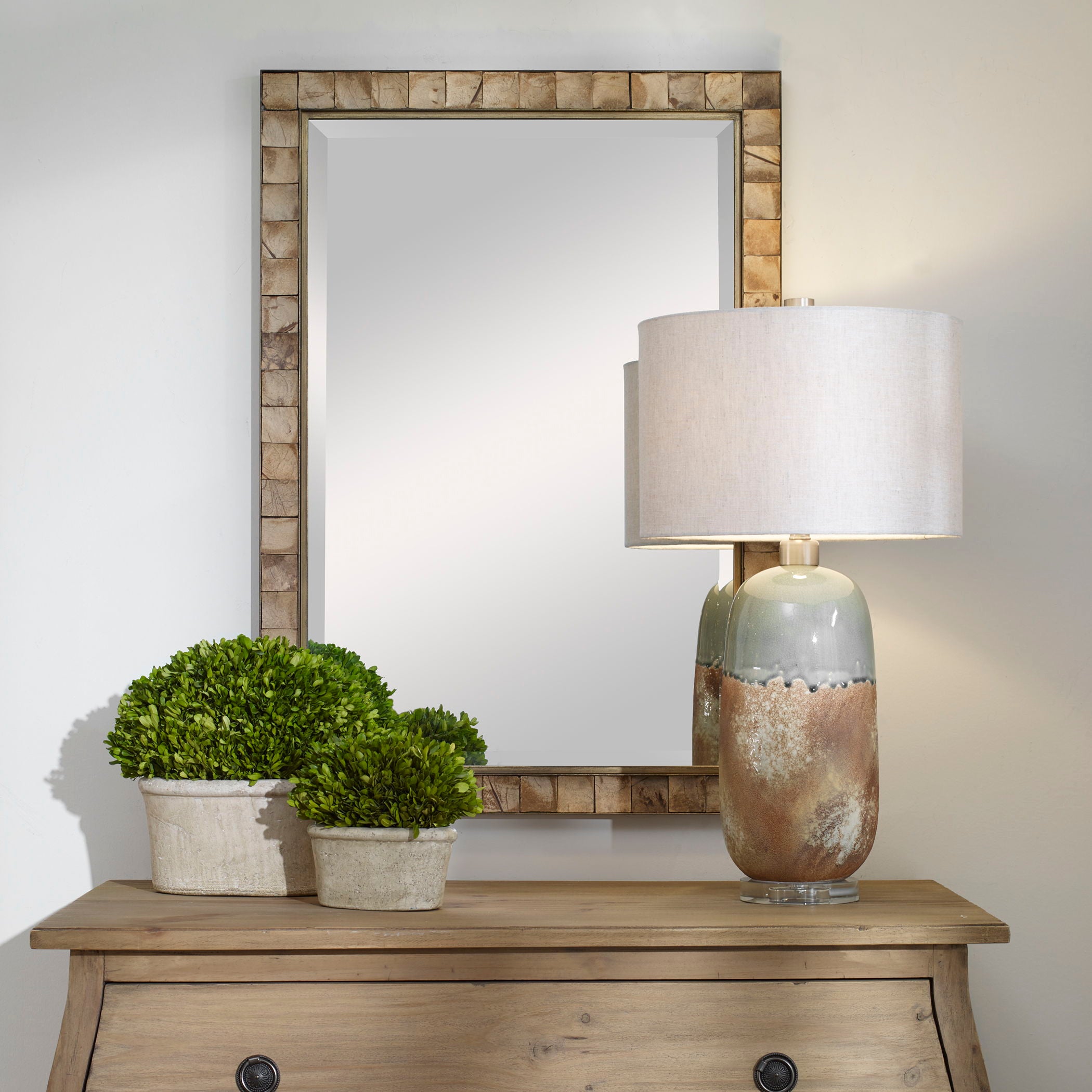 Cocos - Coconut Shell Mirror - Light Brown - Image 3