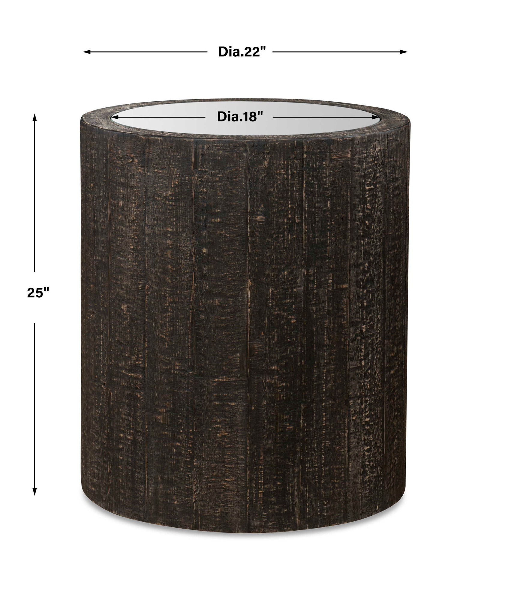 Sequoia - Mirrored Drum Table - Image 3