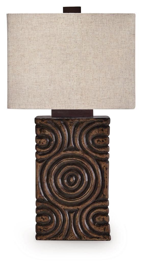 Heathbury - Paper Table Lamp - Antique Brown - Image 1