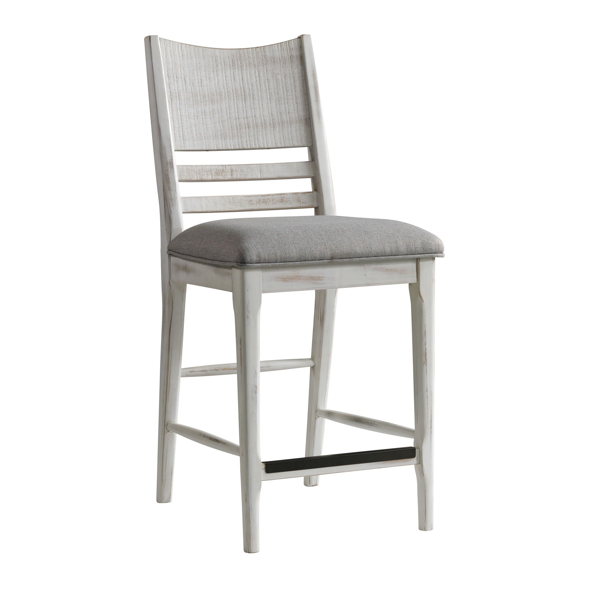 Modern Rustic – Panel Stool – Weathered White