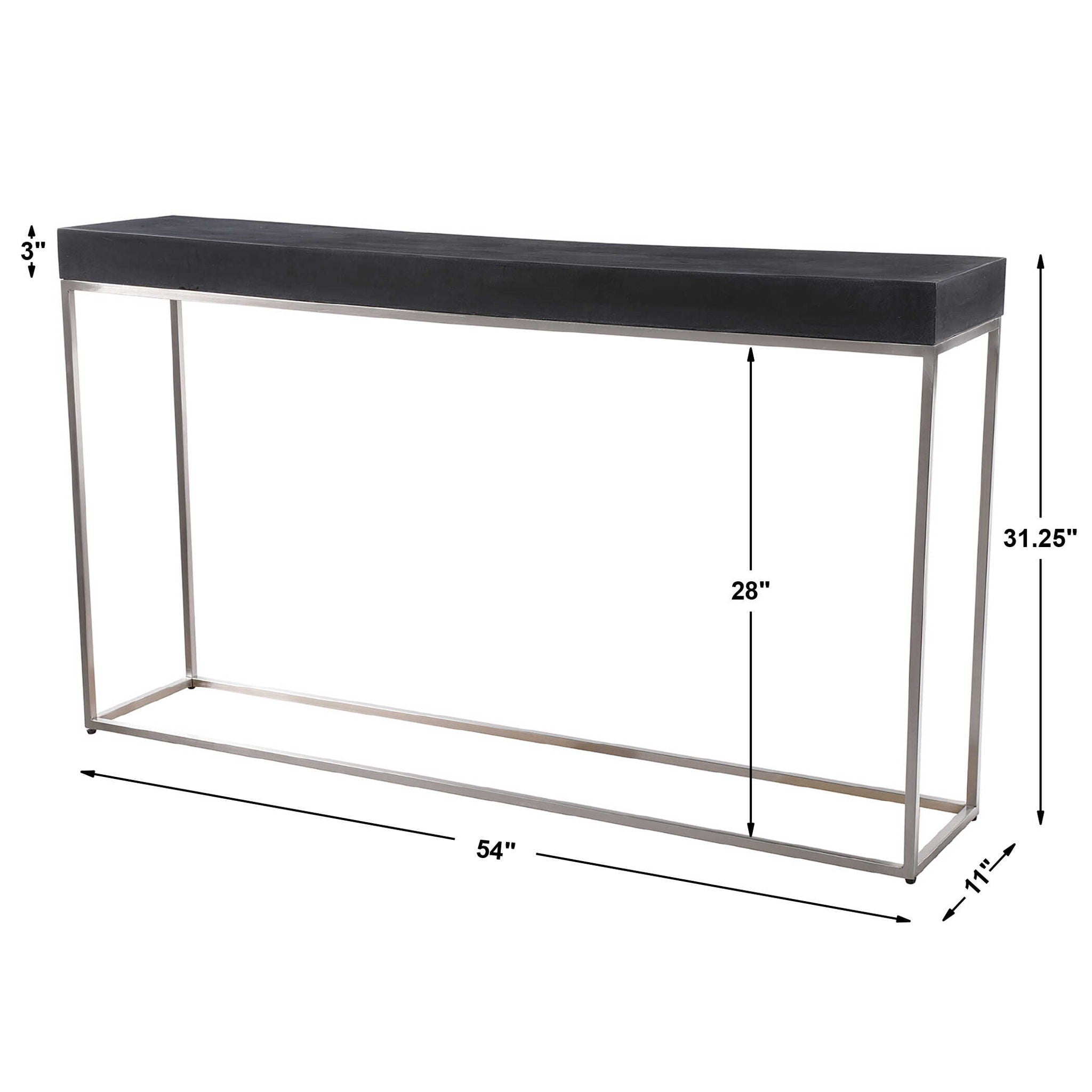 Jase - Concrete Console Table - Black - Image 2