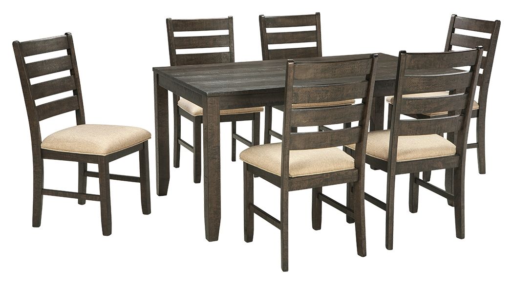 Rokane – Dining Room Table Set (Set of 7) – Brown