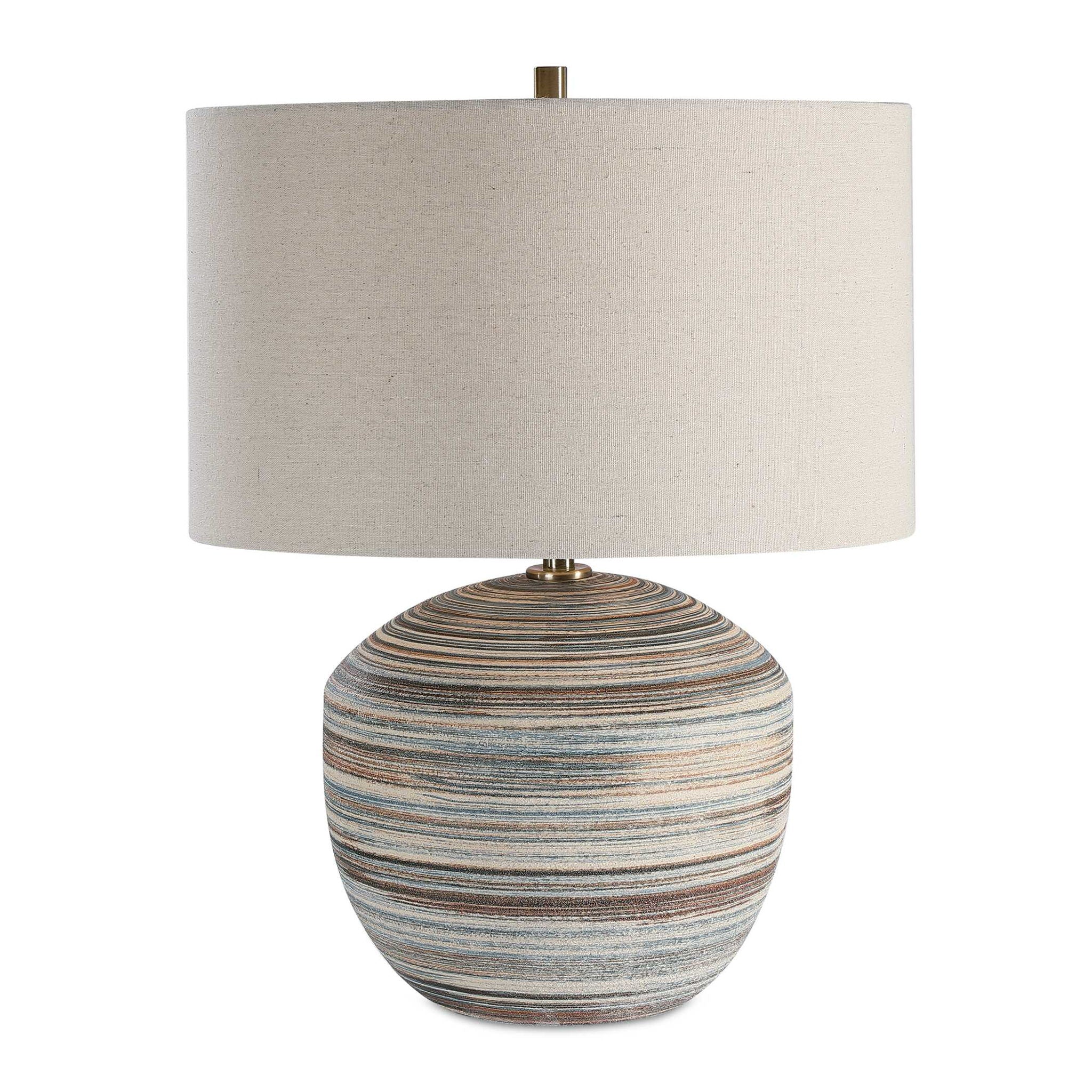 Prospect - Striped Accent Lamp - Light Brown - Image 1