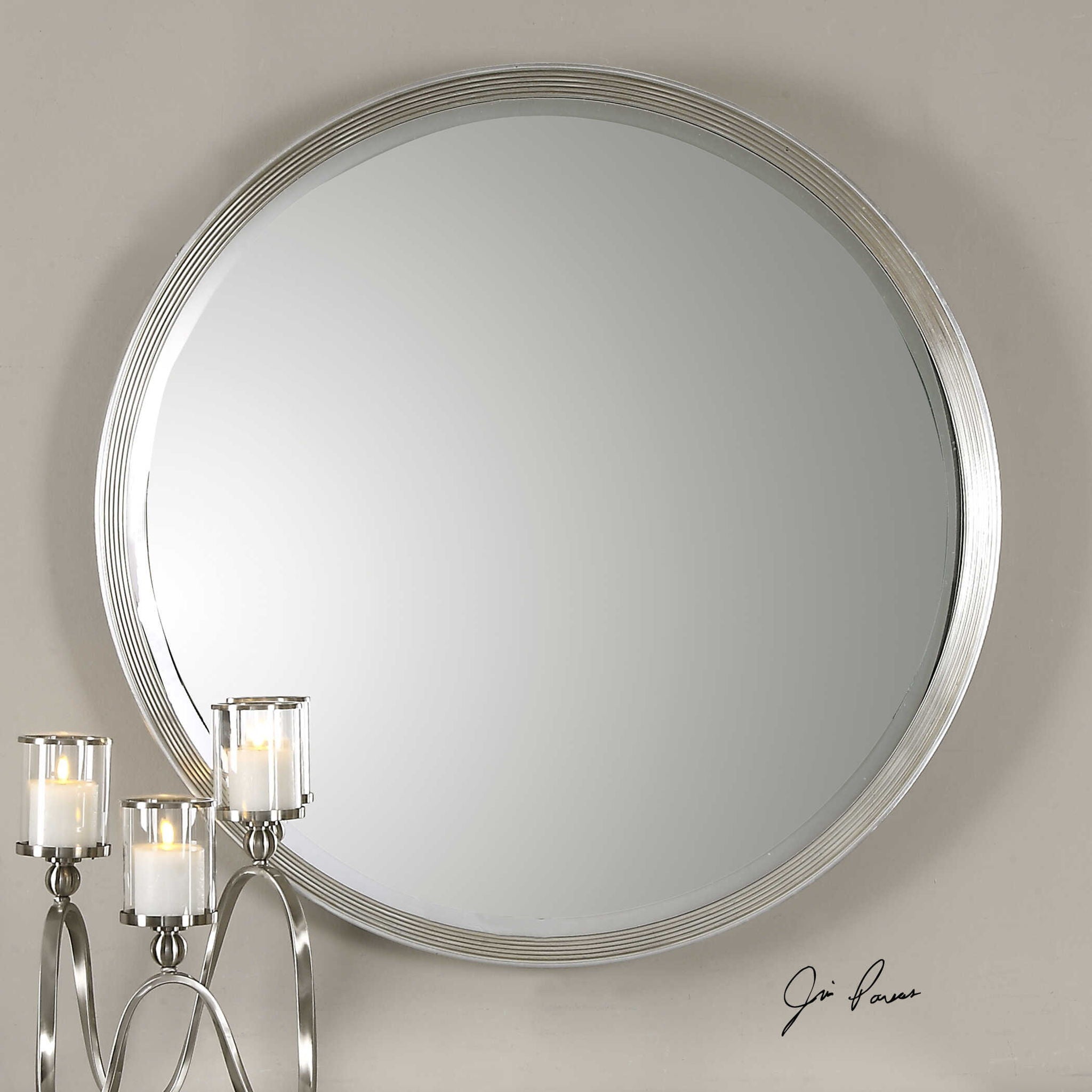 Serenza - Round Mirror - Silver - Image 3