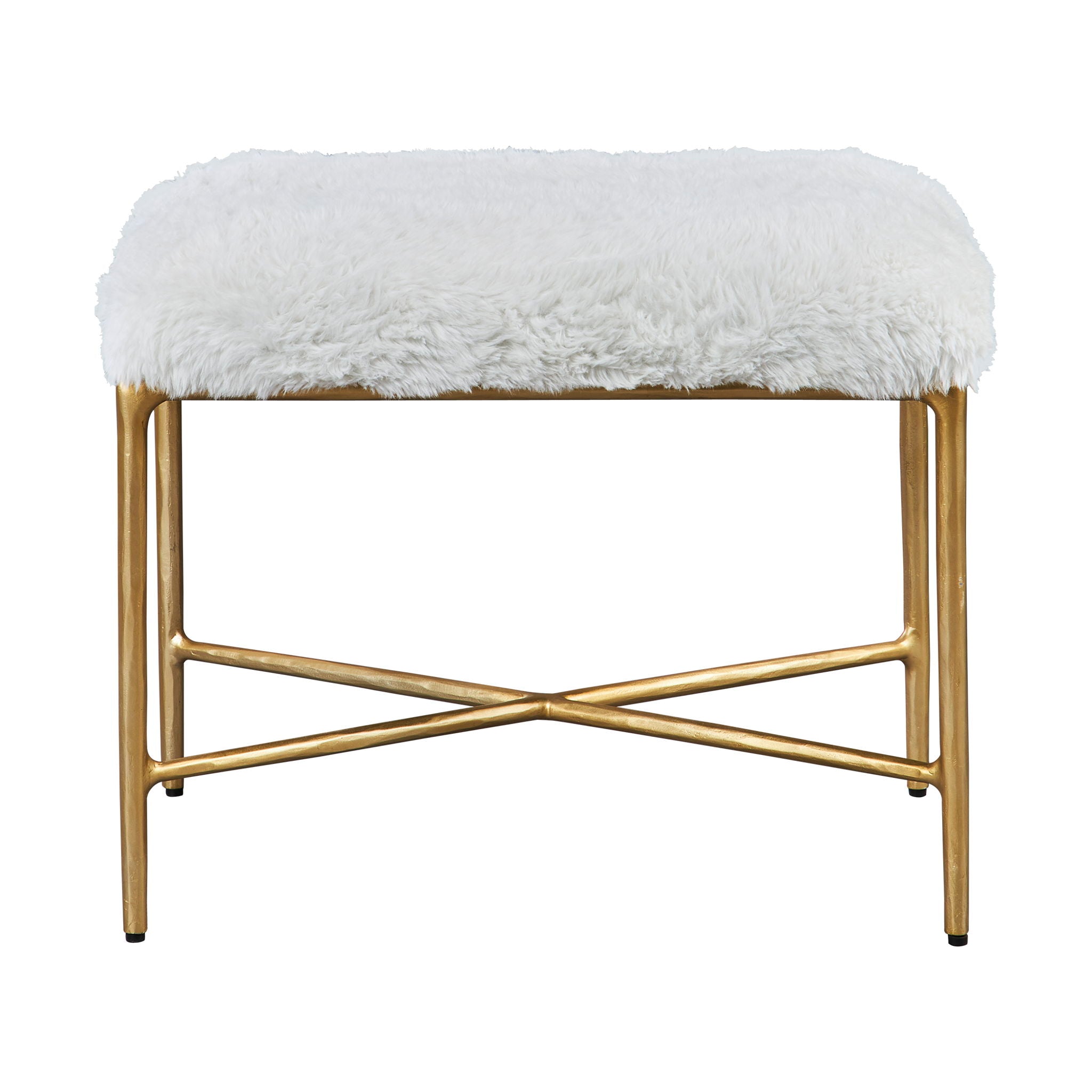 Charmed – Sheepskin Small Bench – White