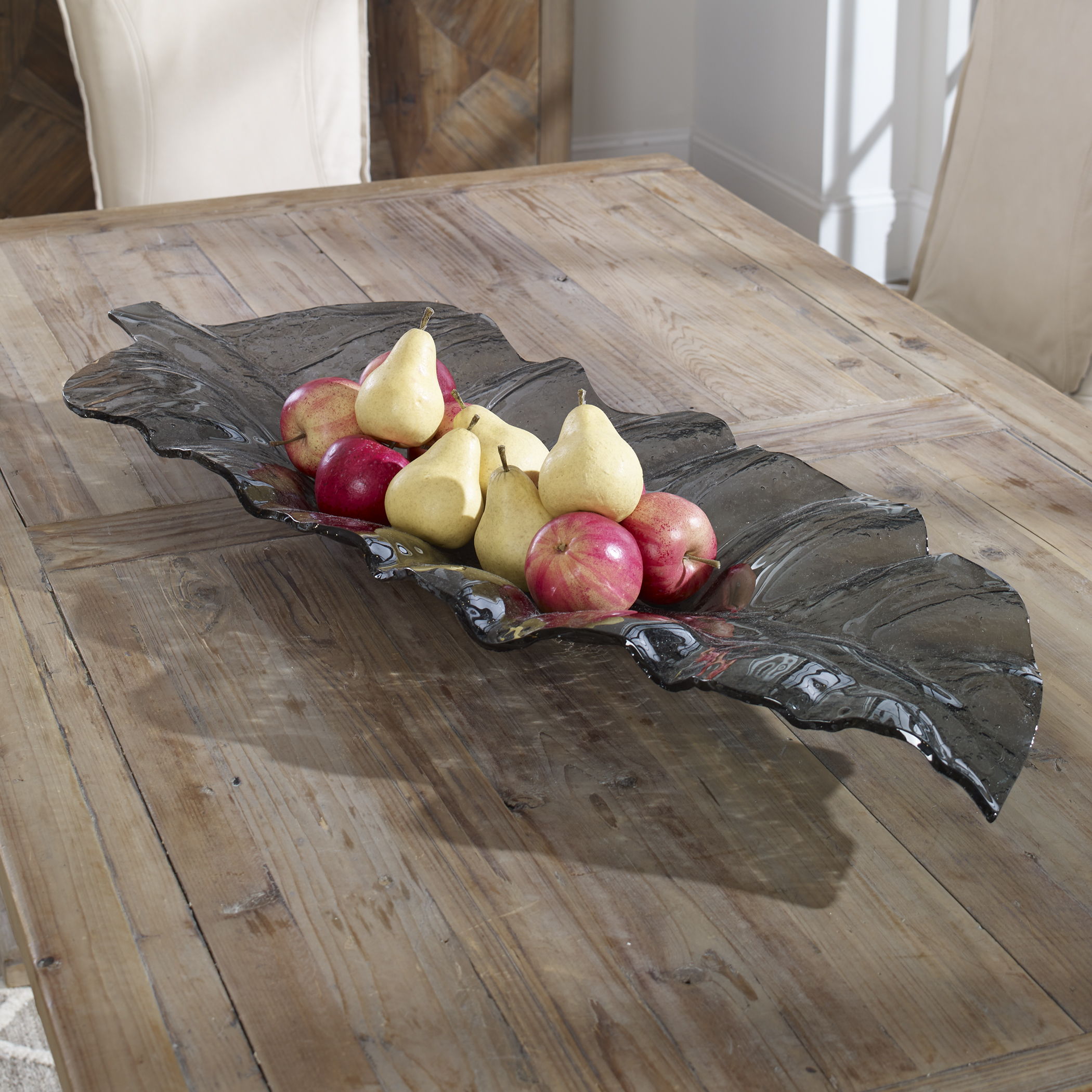 Smoked Leaf - Glass Tray - Dark Gray - Image 3