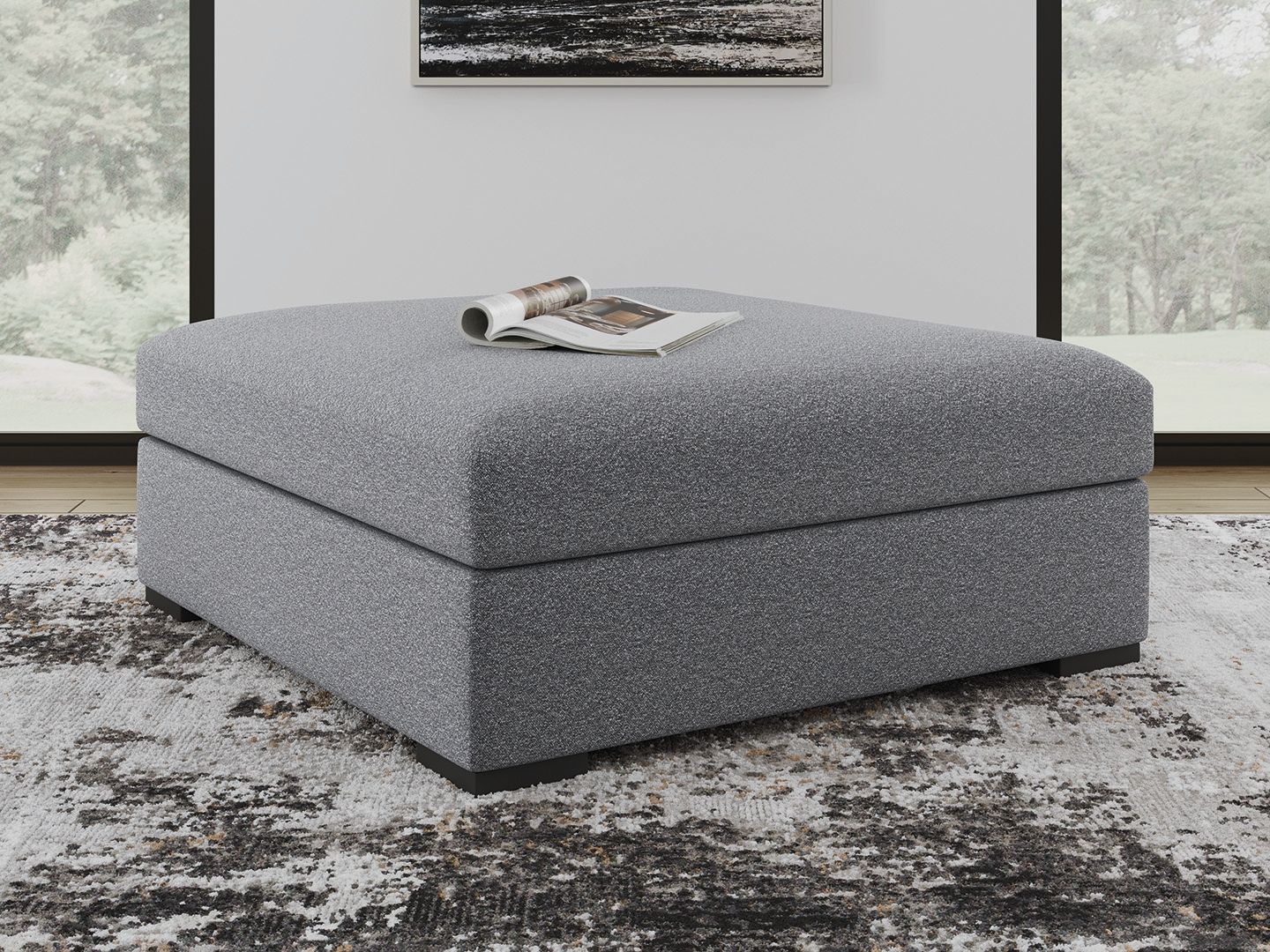 Bealton - Oversized Accent Ottoman - Salt And Pepper - Image 3
