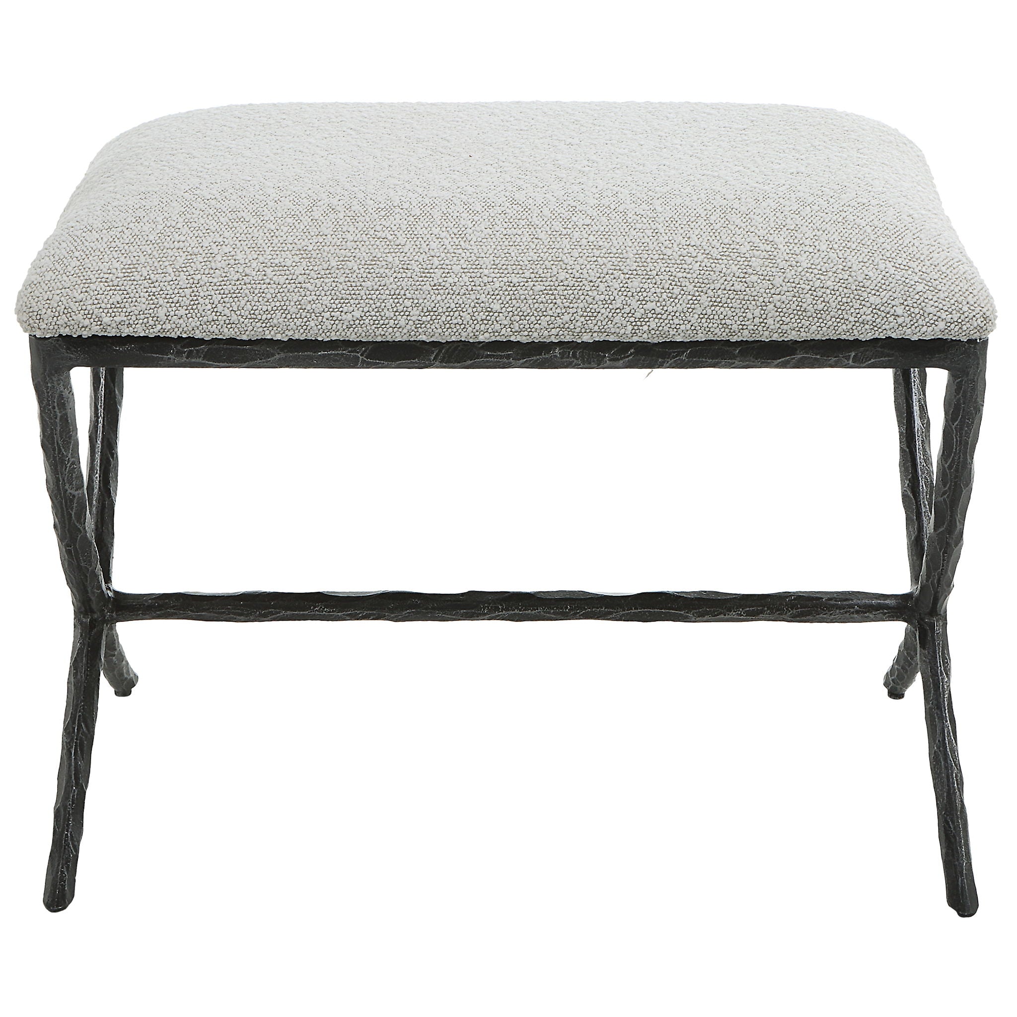 Brisby – Gray Fabric Small Bench