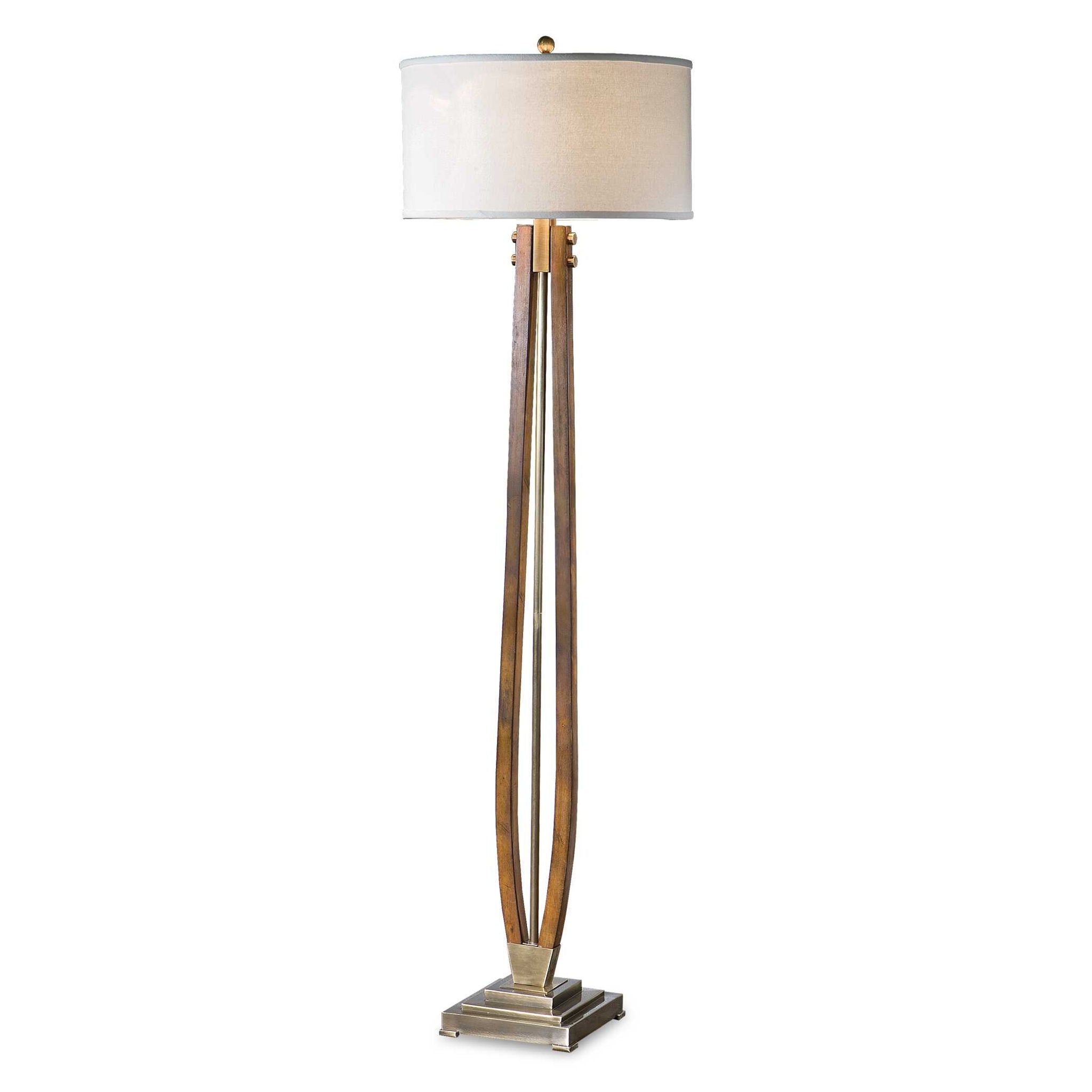 Boydton - Burnished Wood Floor Lamp - Gold - Image 1