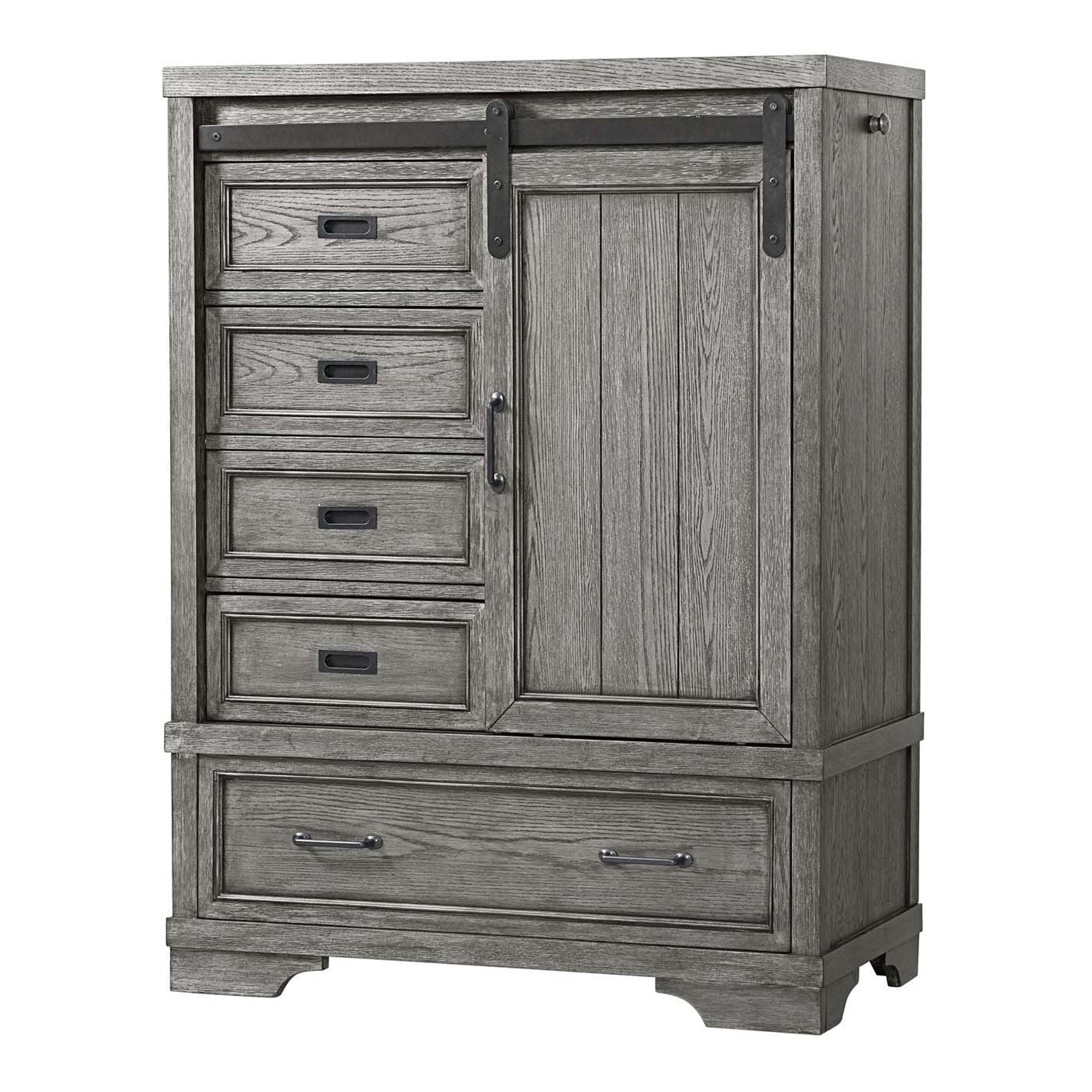 Foundry - Wood Chifferobe - Brushed Pewter - Image 1