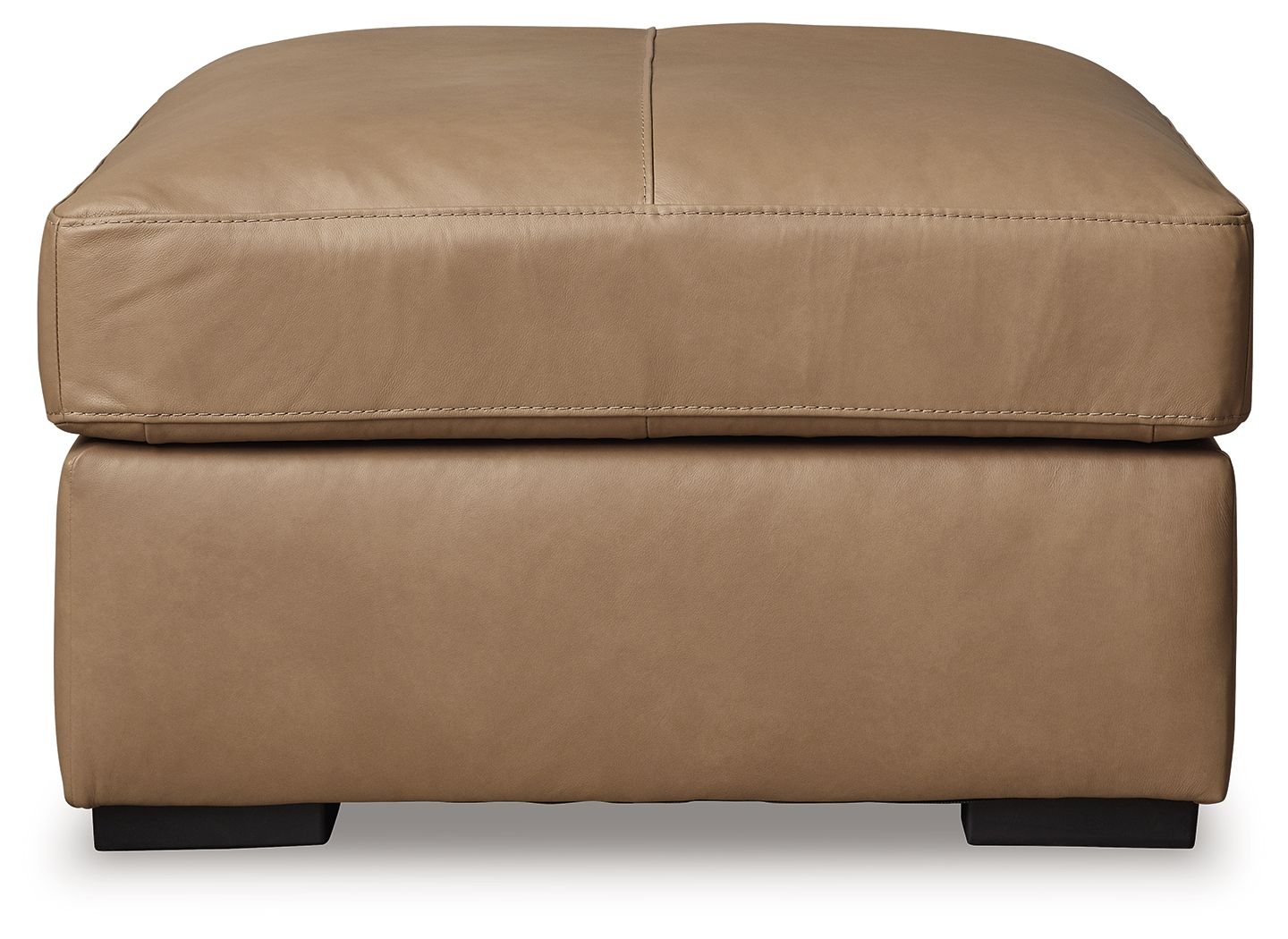 Bandon - Oversized Accent Ottoman - Leather Match - Toffee - Image 3