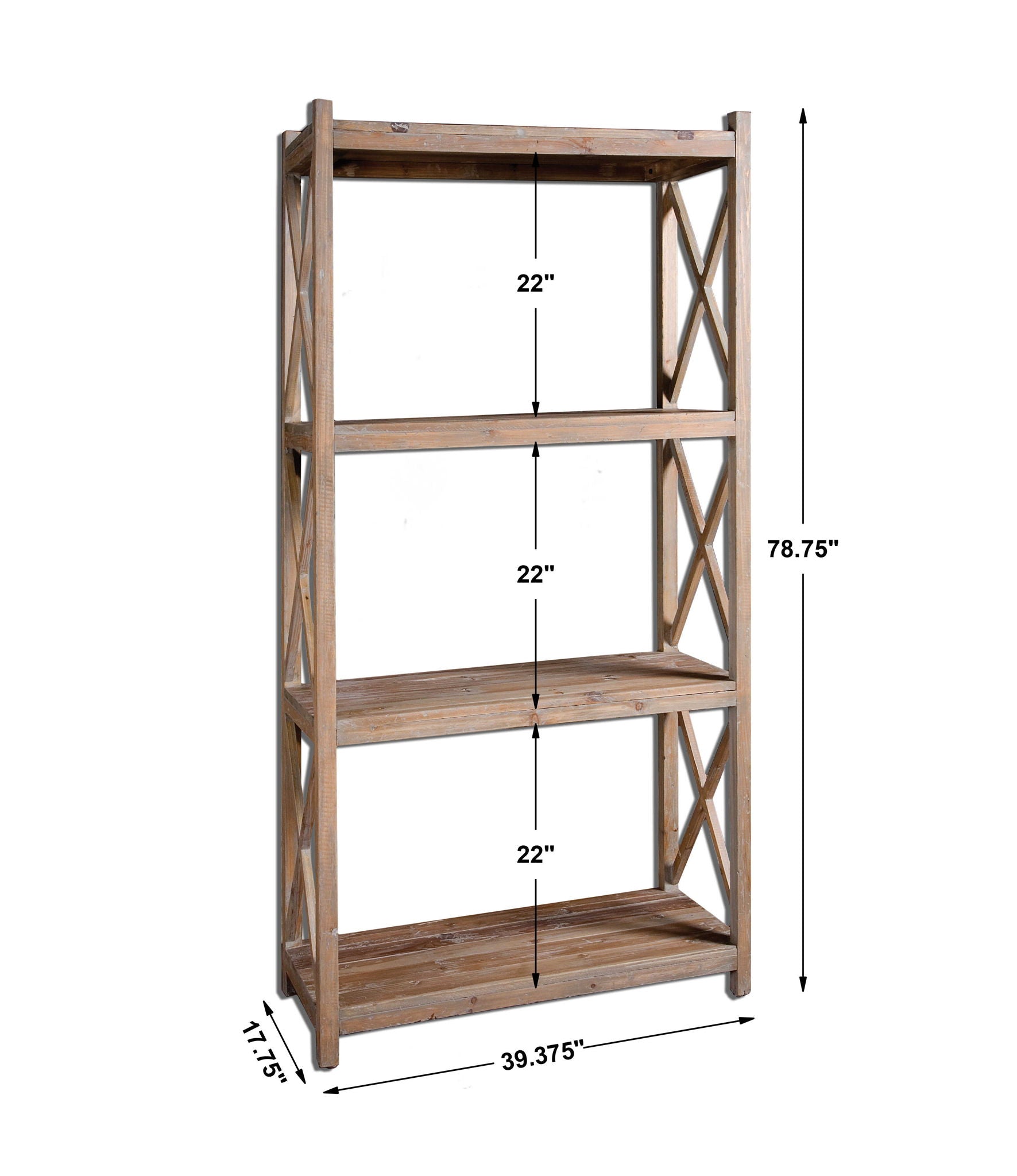 Stratford - Reclaimed Wood Etagere - Light Brown - Image 3