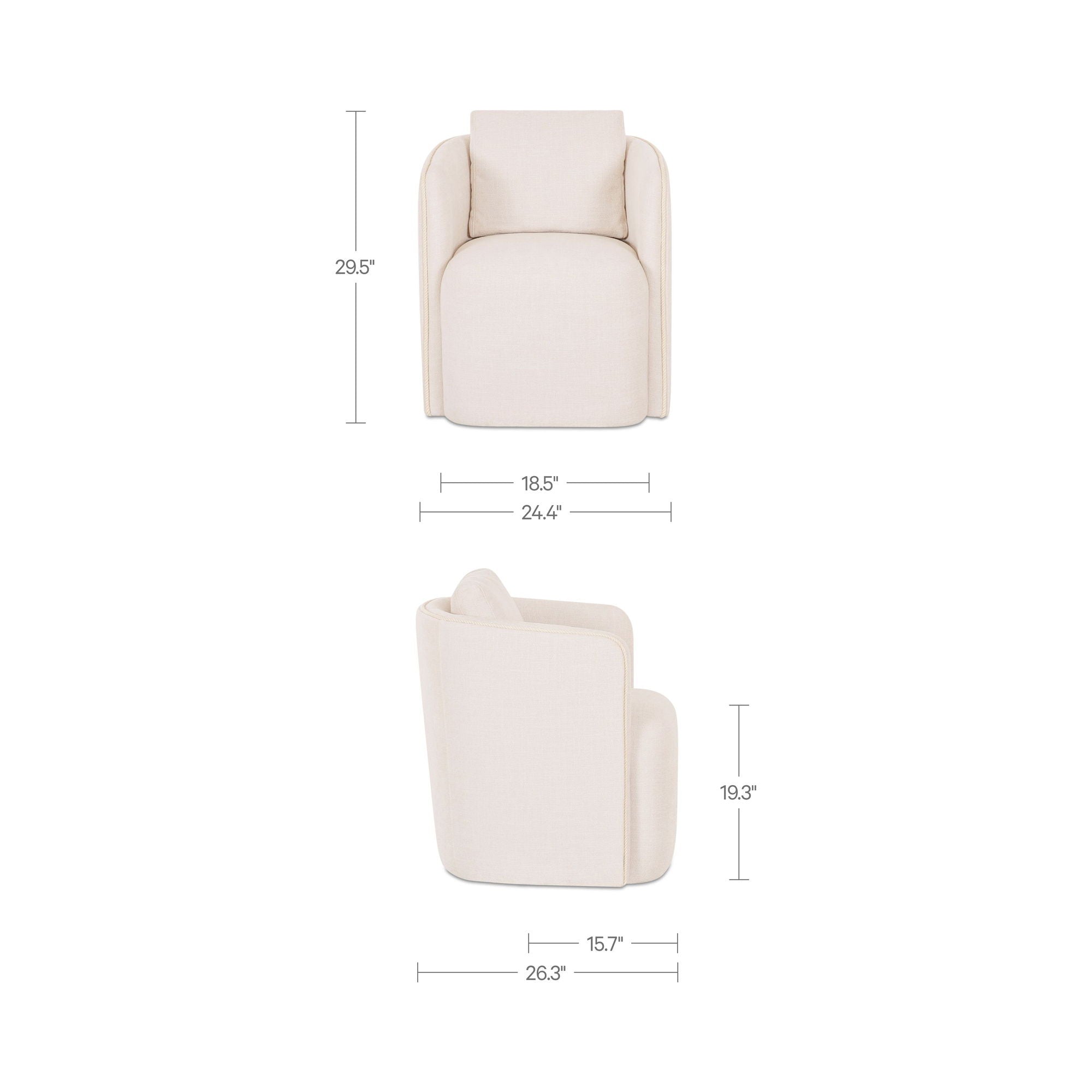 Cecil - Dining Chair - Warm White - Image 2
