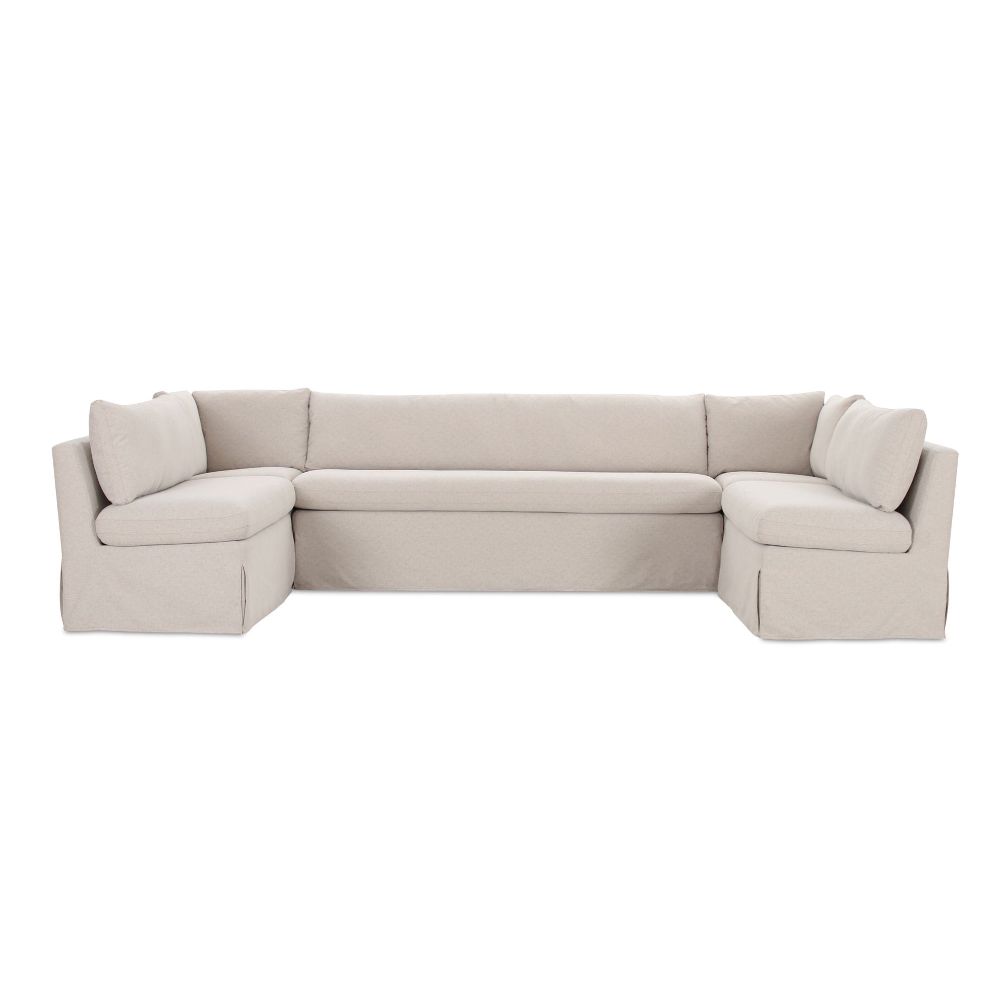 Fable - 5 Piece Slipcover Dining Banquette U-Shape - Beige - Image 1