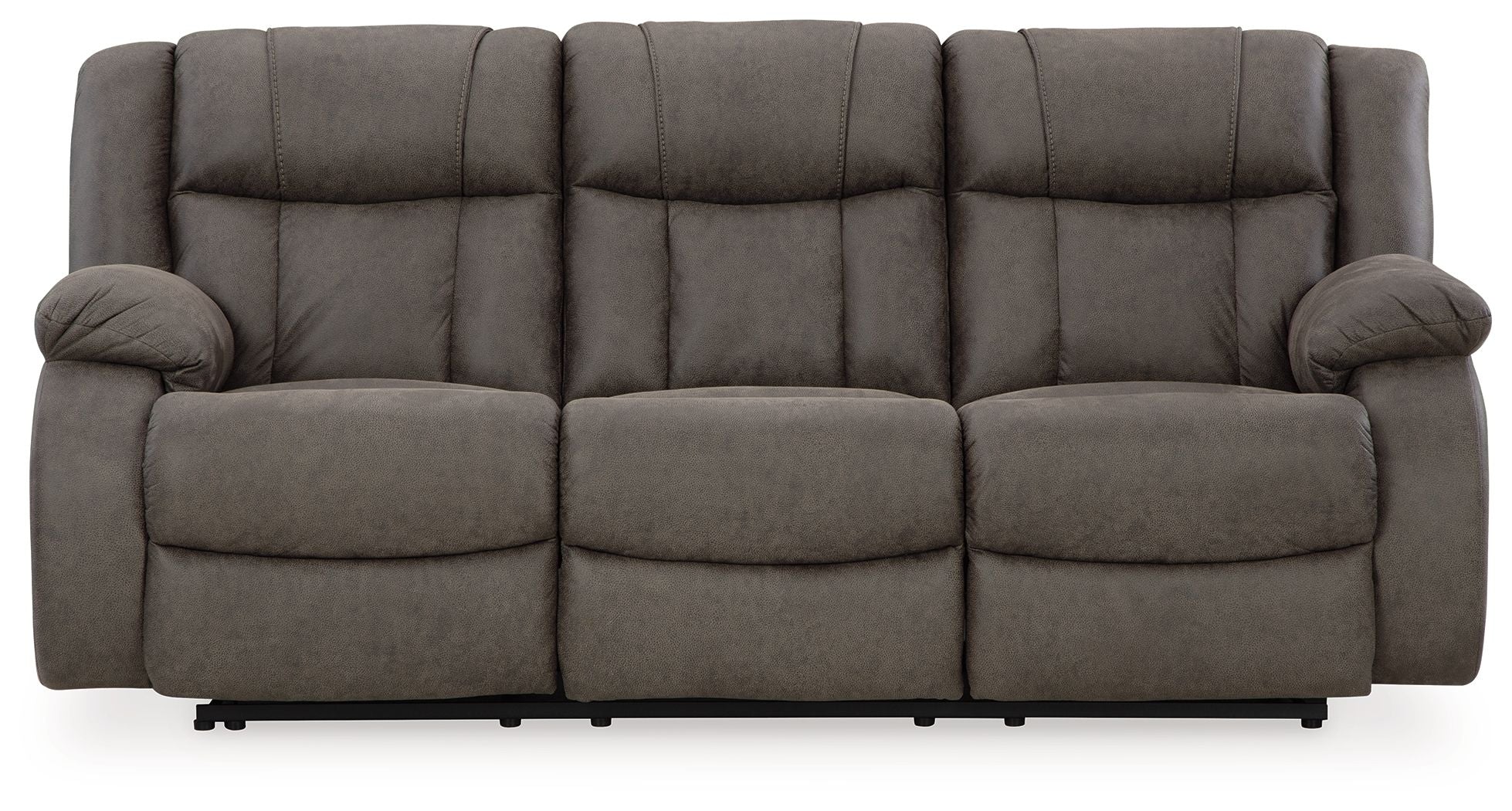 First Base – Reclining Sofa – Faux Leather – Gunmetal
