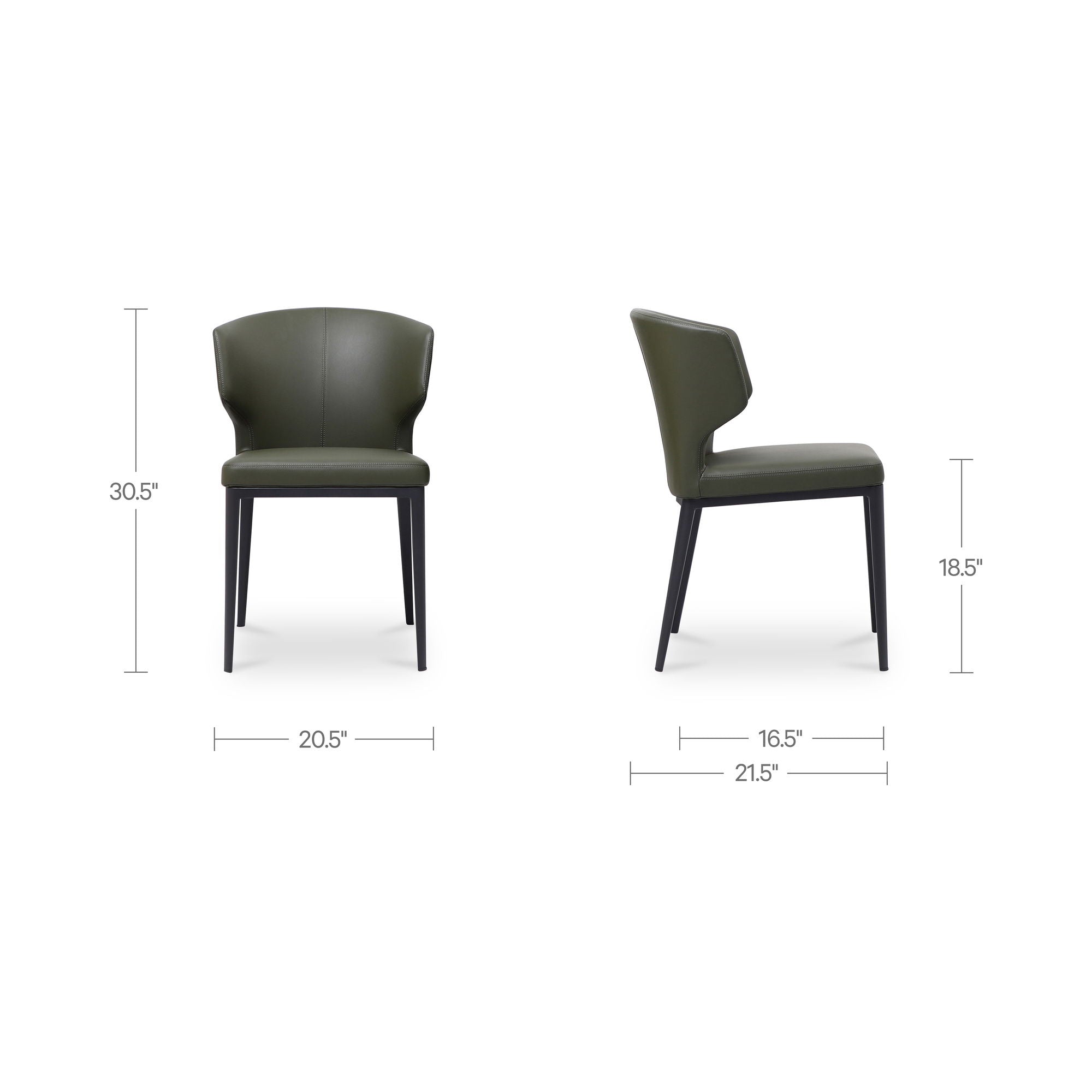 Delaney - Dining Chair (Set of 2) - Dark Green - Image 3