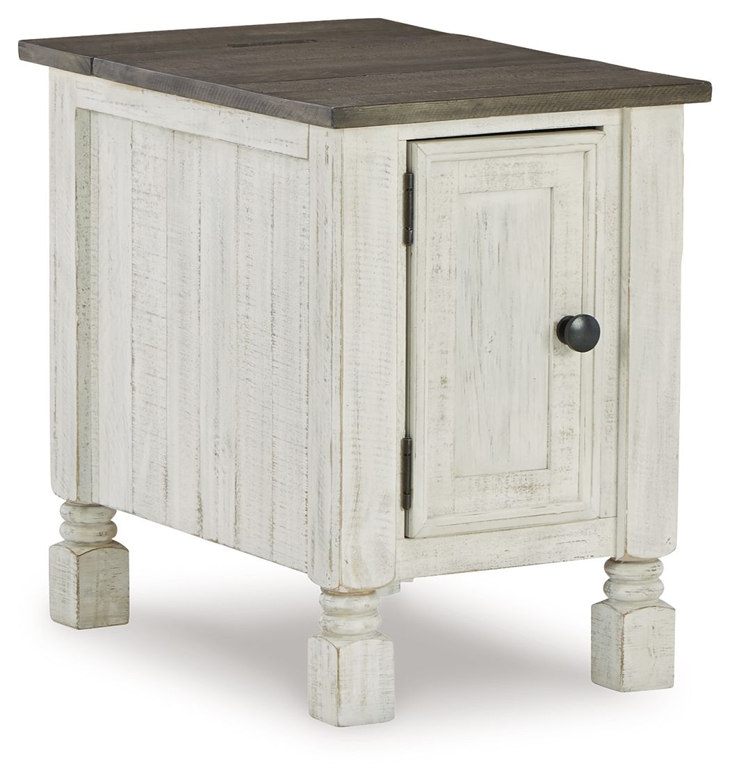 Havalance – Chair Side End Table – White / Gray