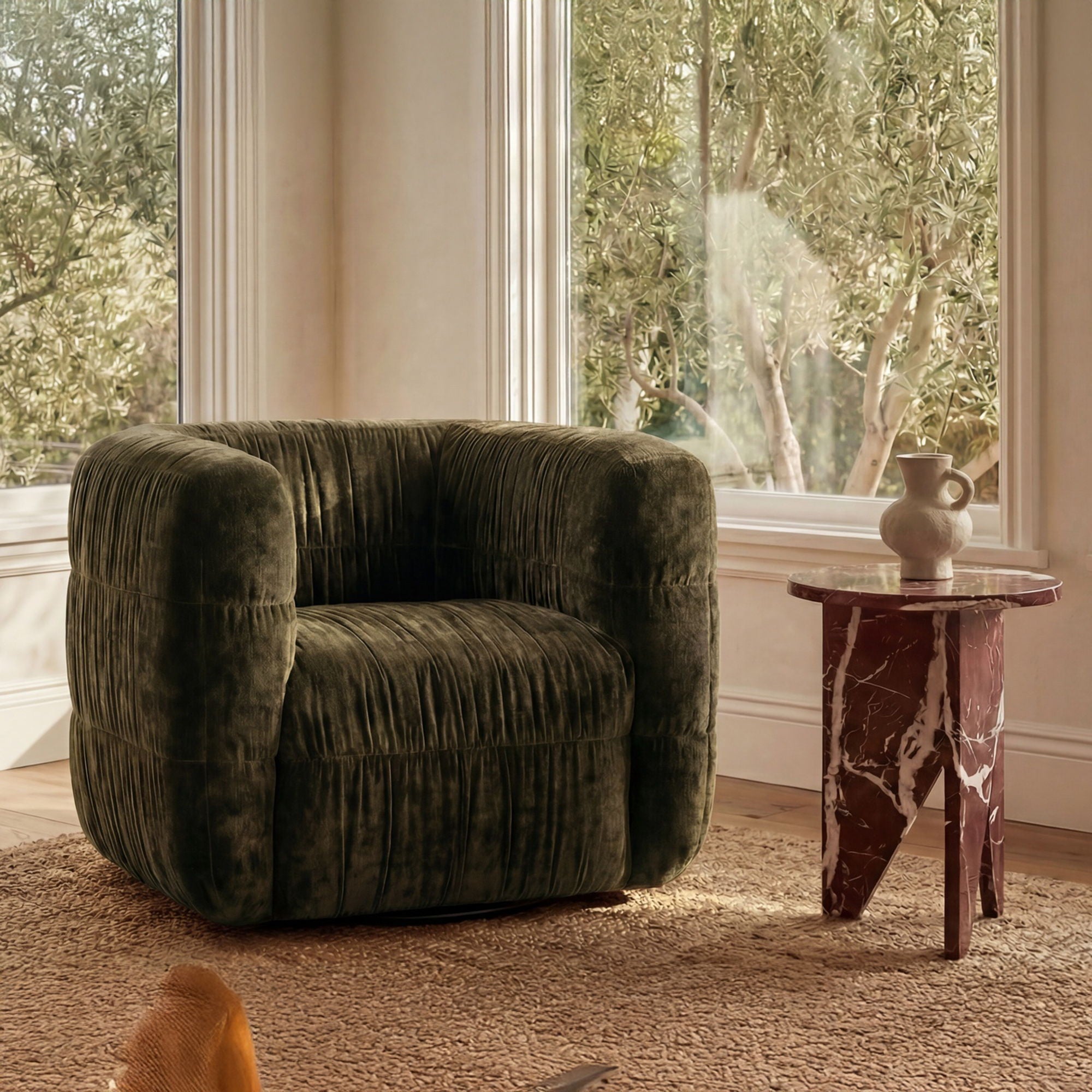 Robson – Swivel Chair – Dark Green