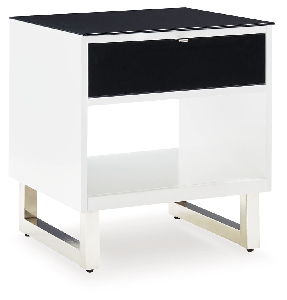 Gardoni - Rectangular End Table - White / Black - Image 1