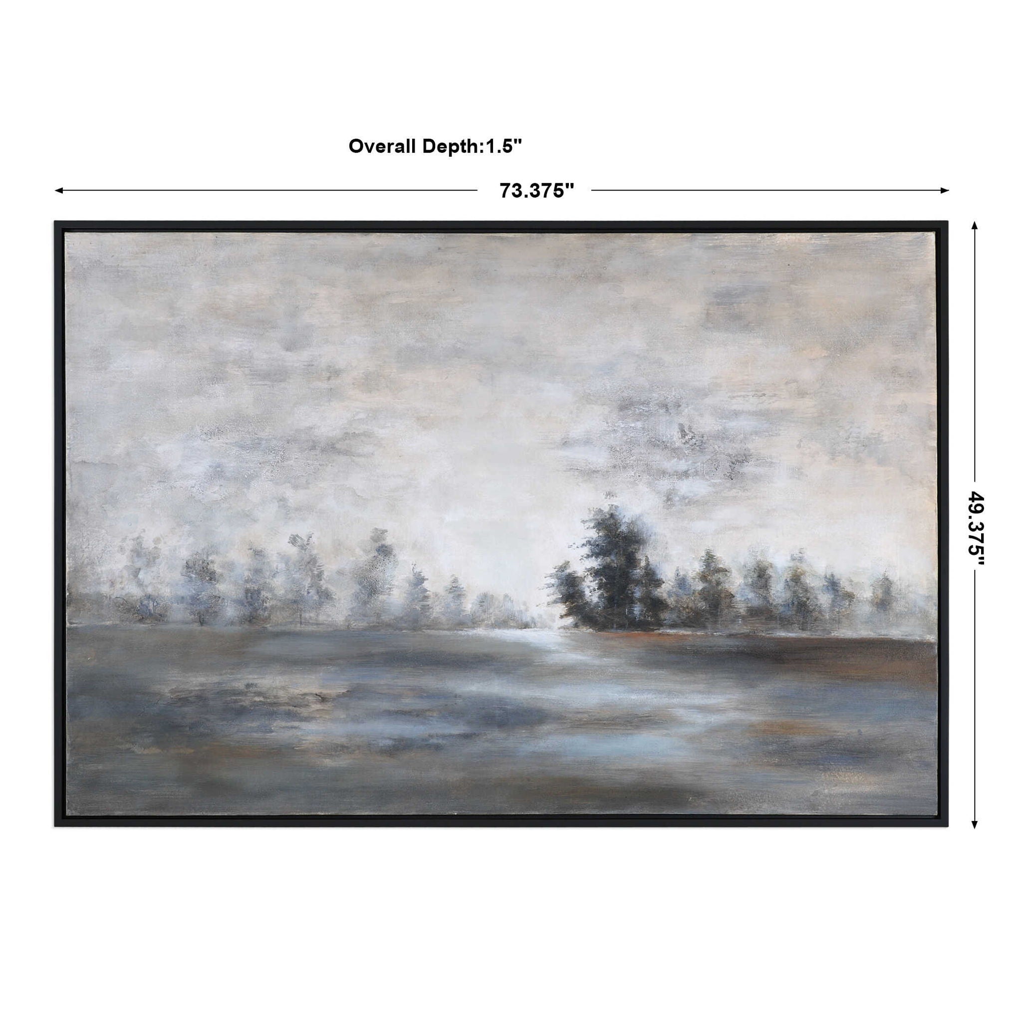 Evening Mist - Landscape Art - Black - Image 3