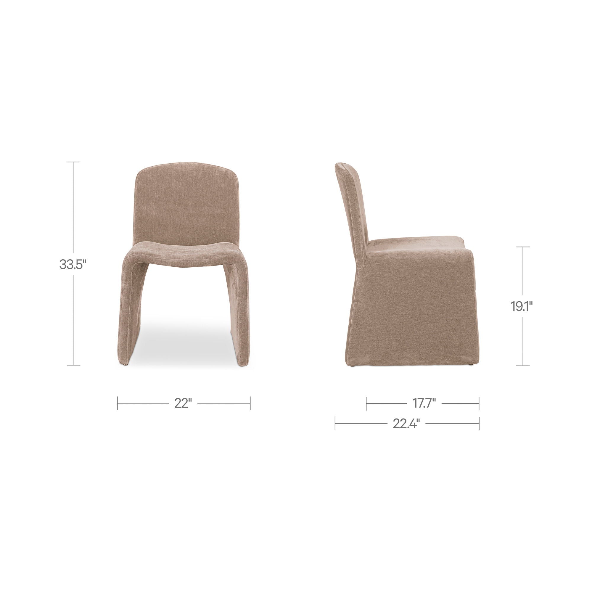 Ella - Side Chair - Light Brown - Image 3