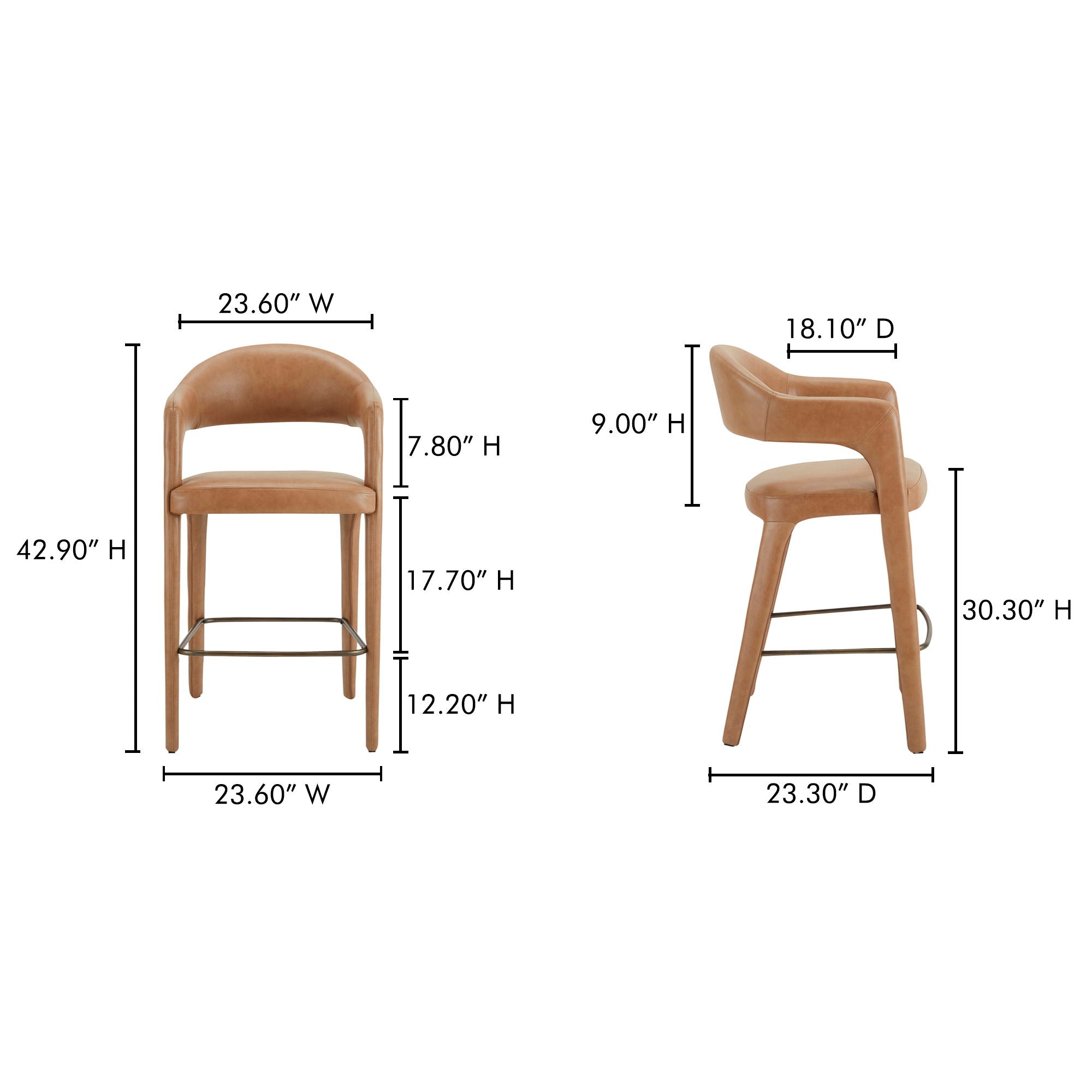Martens - Bar Stool - Brown - Image 2