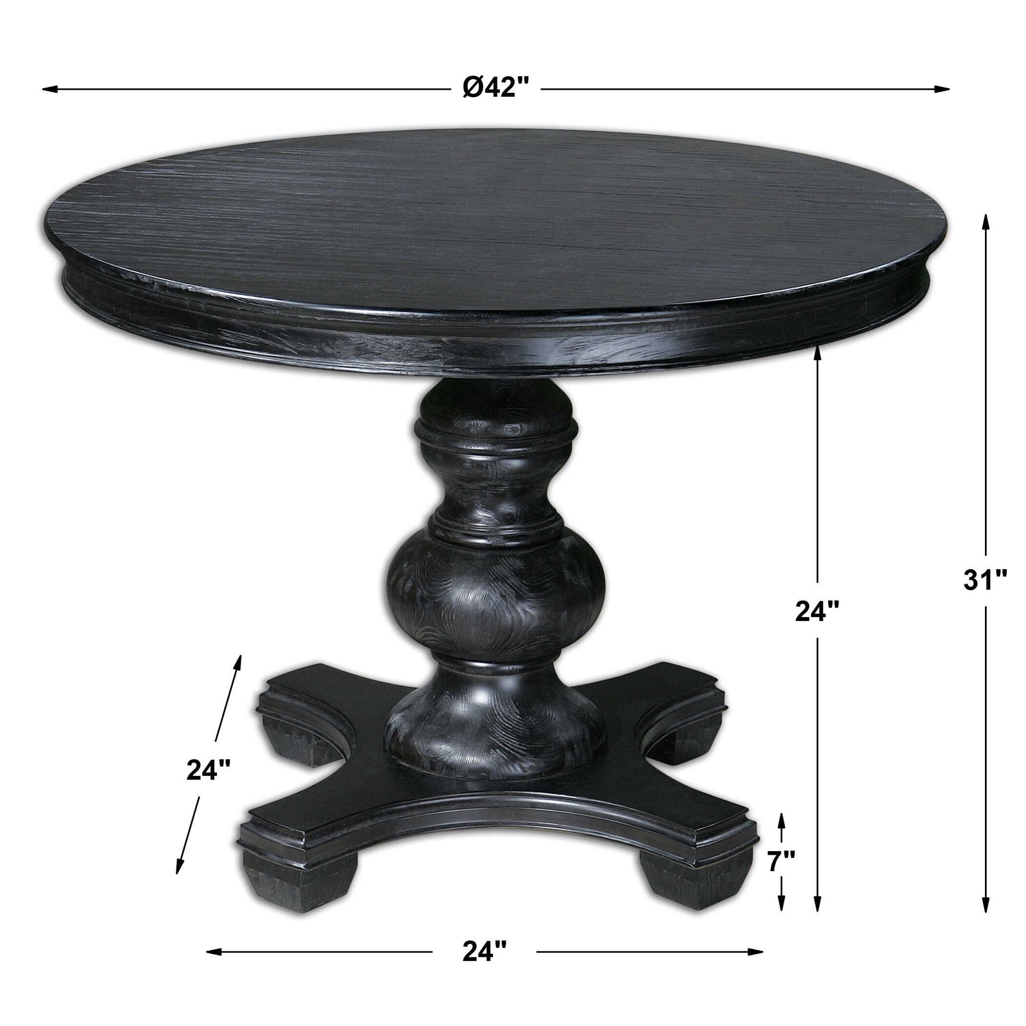 Brynmore - Wood Grain Round Table - Black - Image 3