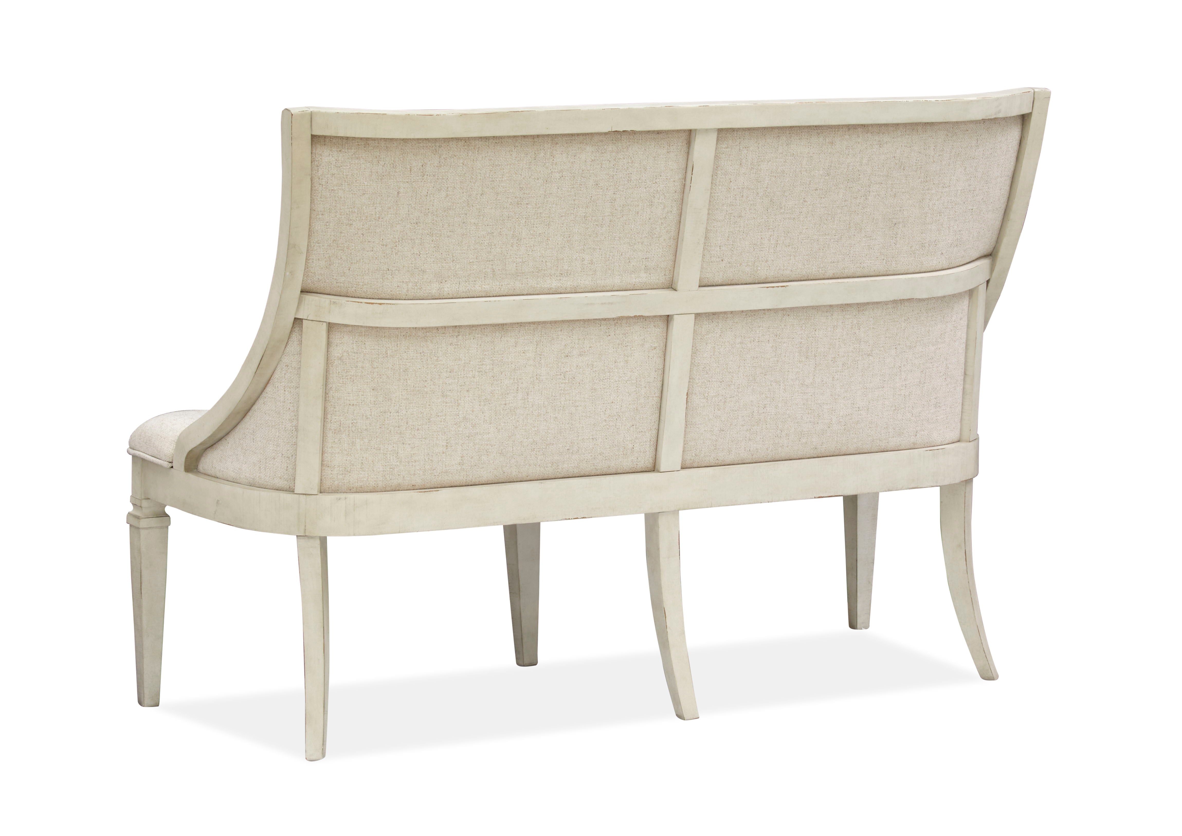 Newport - Bench With Upholstered Seat & Back - Alabaster - Image 3