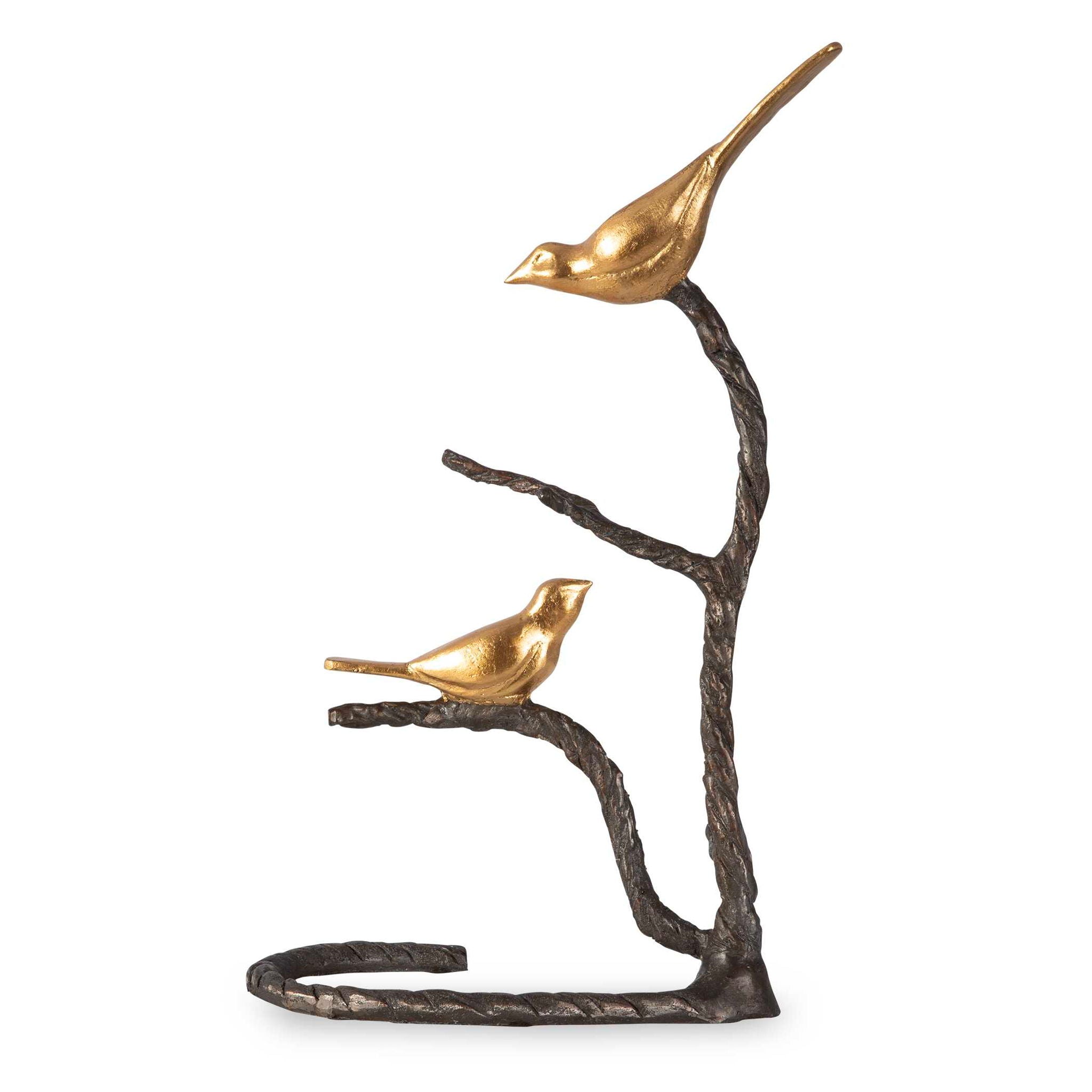 Birds On A Limb - Sculpture - Black & Gold - Image 1