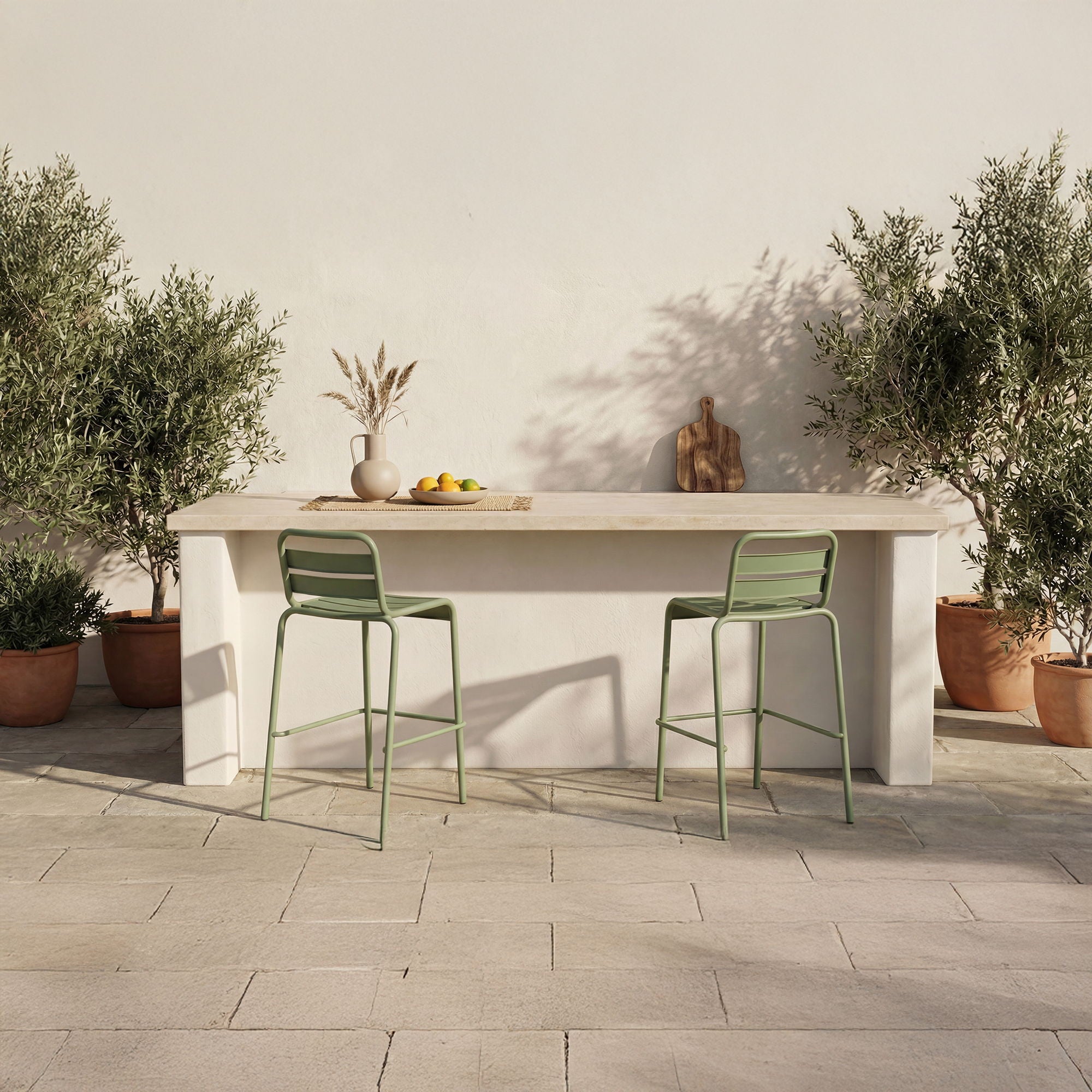 Kade – Outdoor Bar Stool (Set of 2) – Green