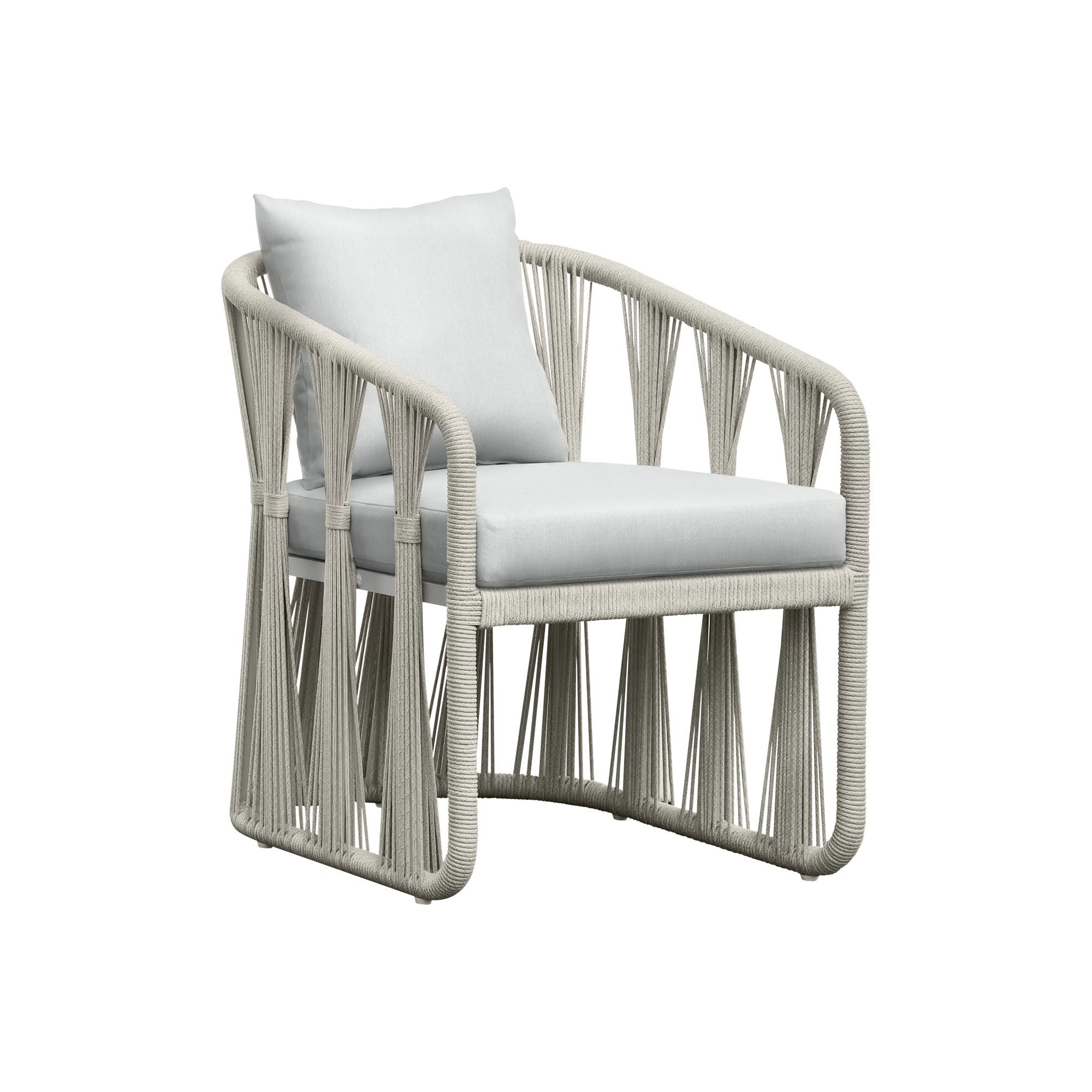 Alexa - Outdoor Dining Side Arm Chair - White - Image 1
