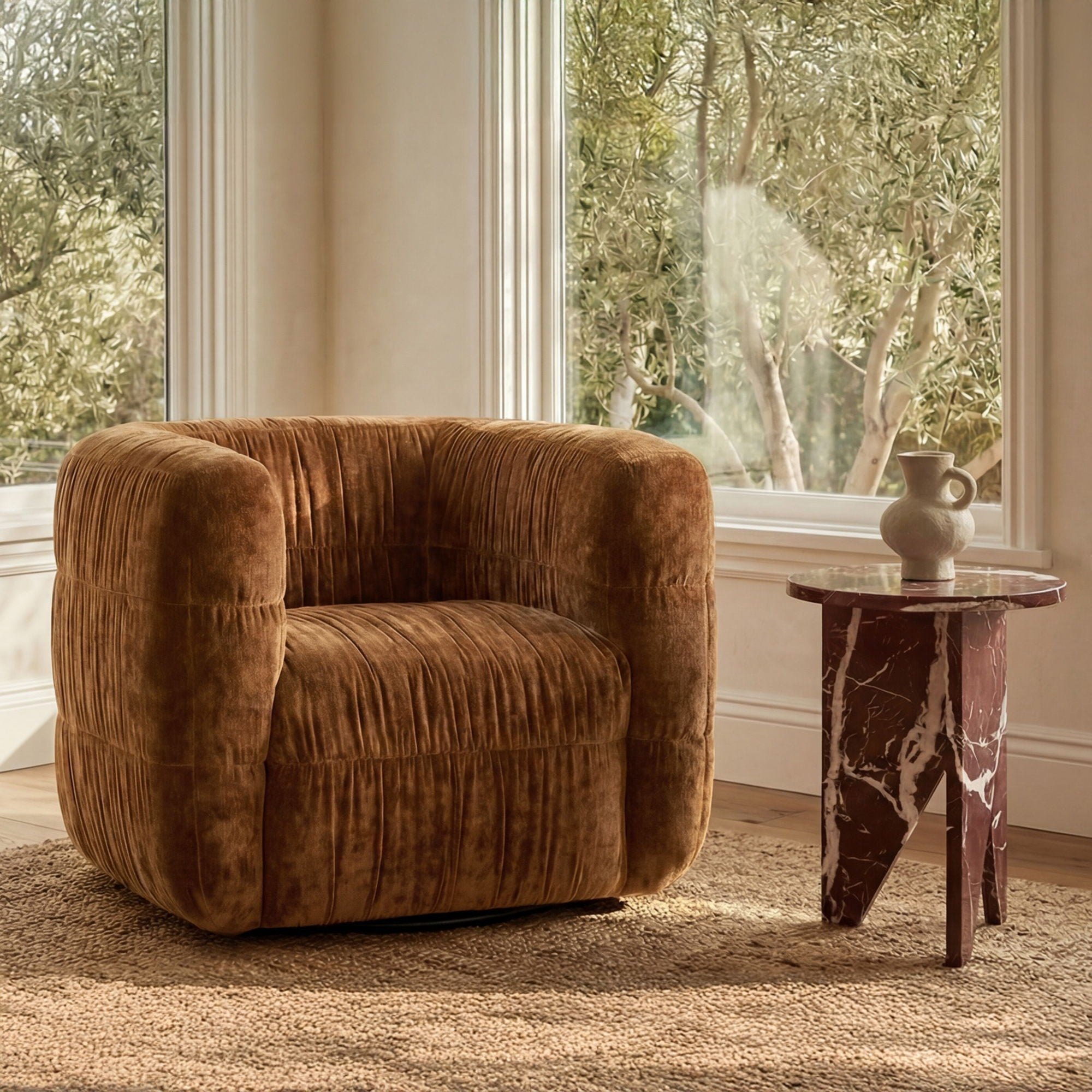 Robson – Swivel Chair – Toffee